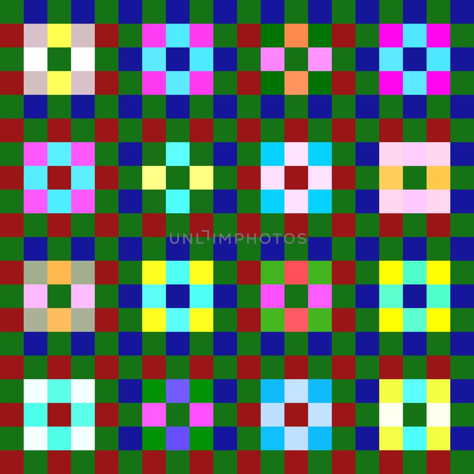 seamless texture of colorful blocks in early computing style