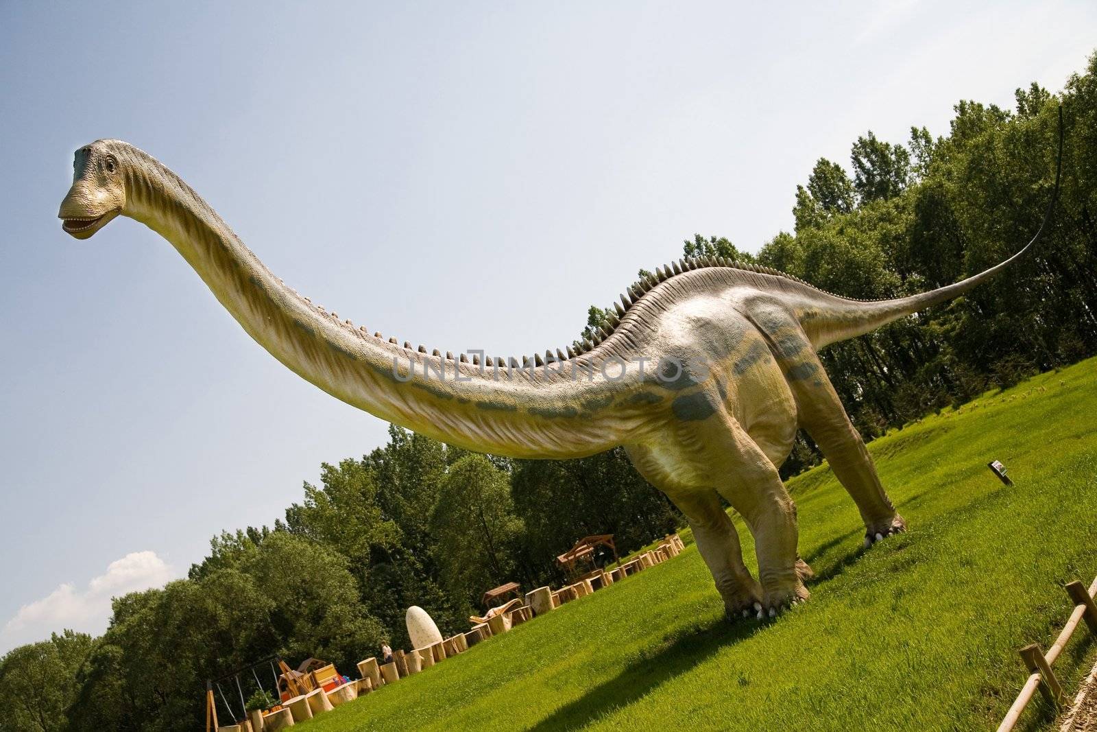 Jurassic park - set of dinosaurs - long body of Diplodocus longus