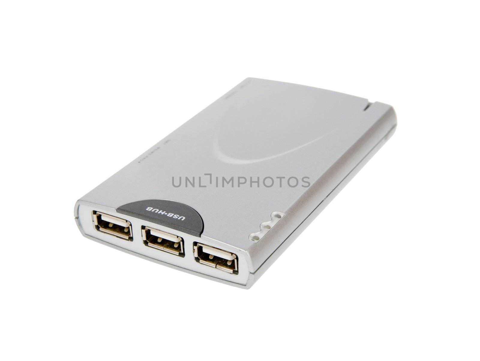 card reader and usb hub isolated on perfectly white background