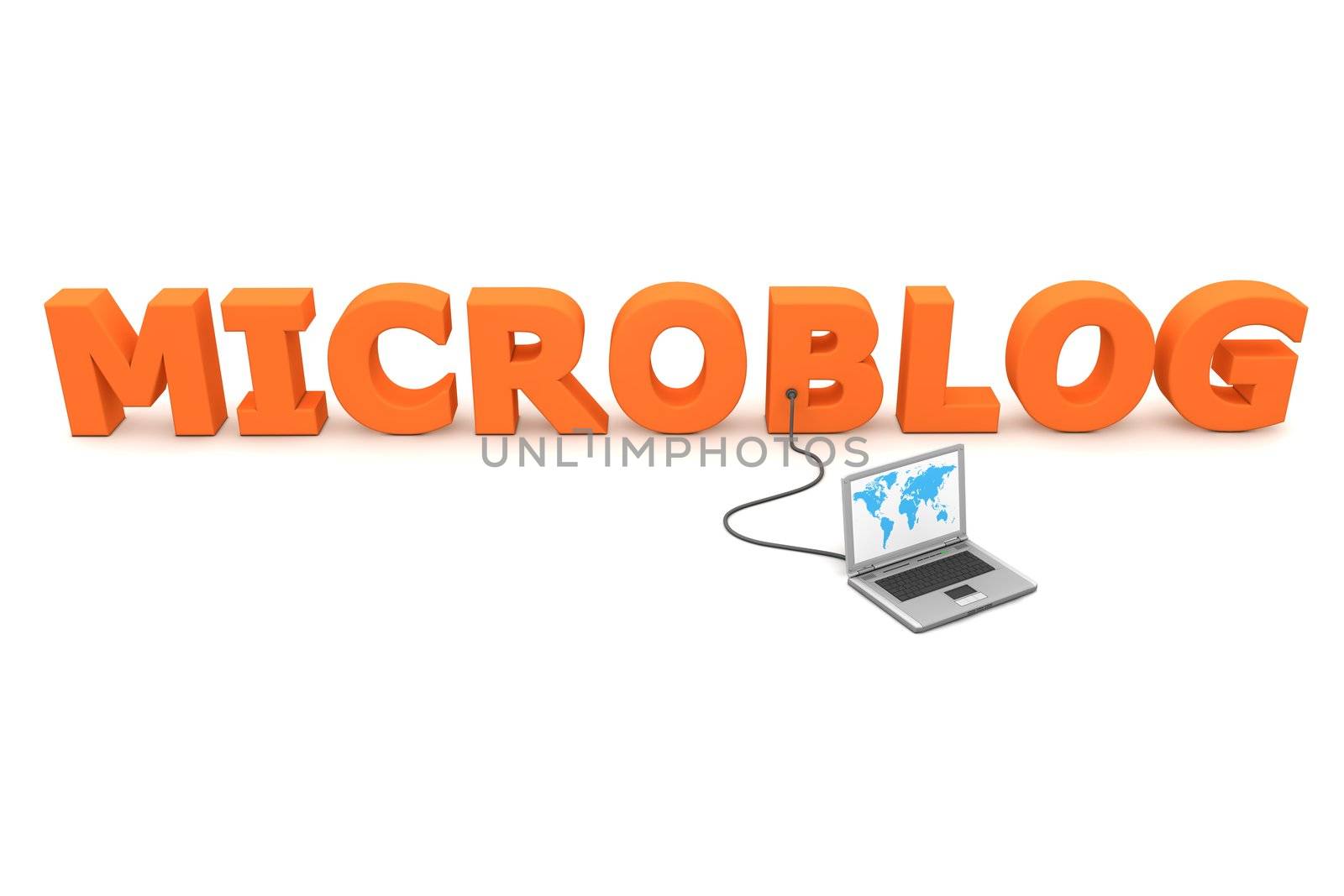 Wired to Microblog - Orange by PixBox