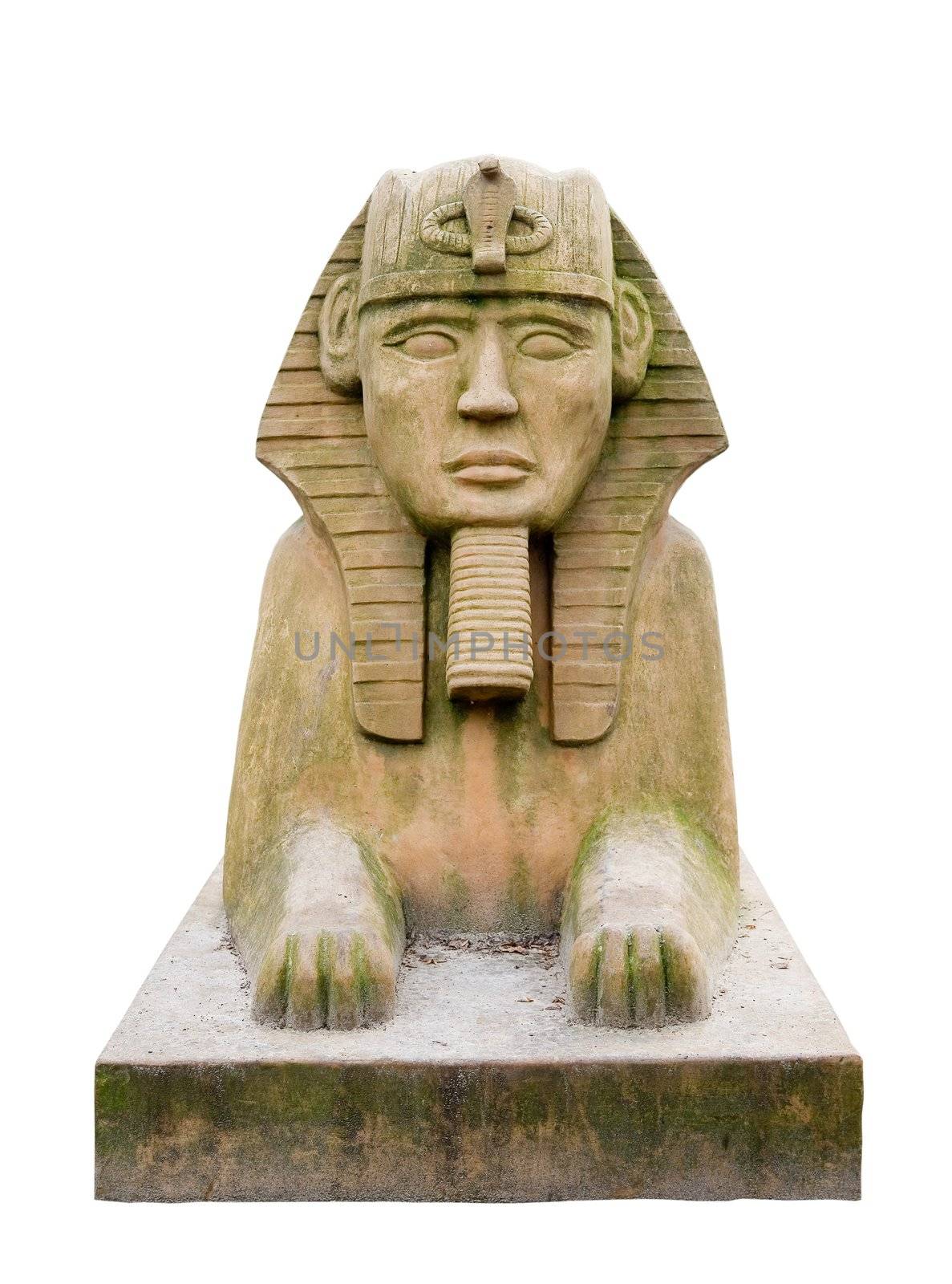 ancient sphinx isolated on white background