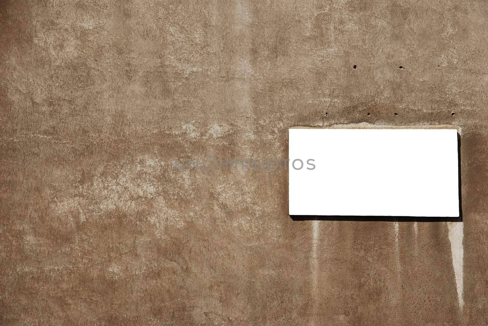 beautiful grungy wall background with a empty sign