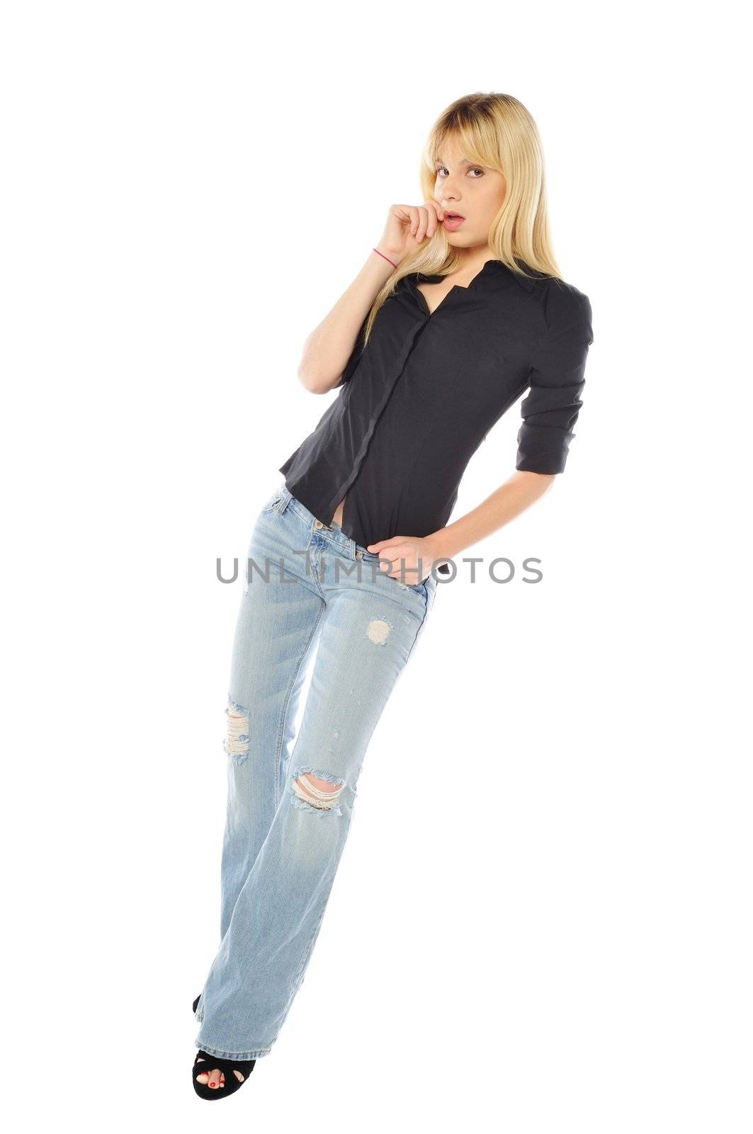 tall thin blond woman by PDImages