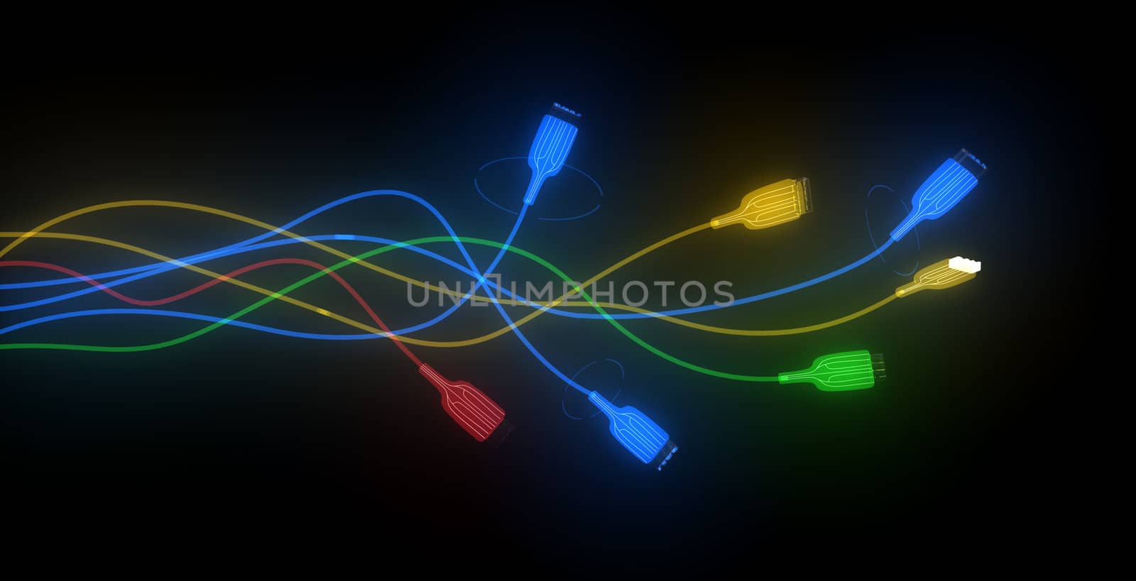 Colorful usb cables that glow in the dark