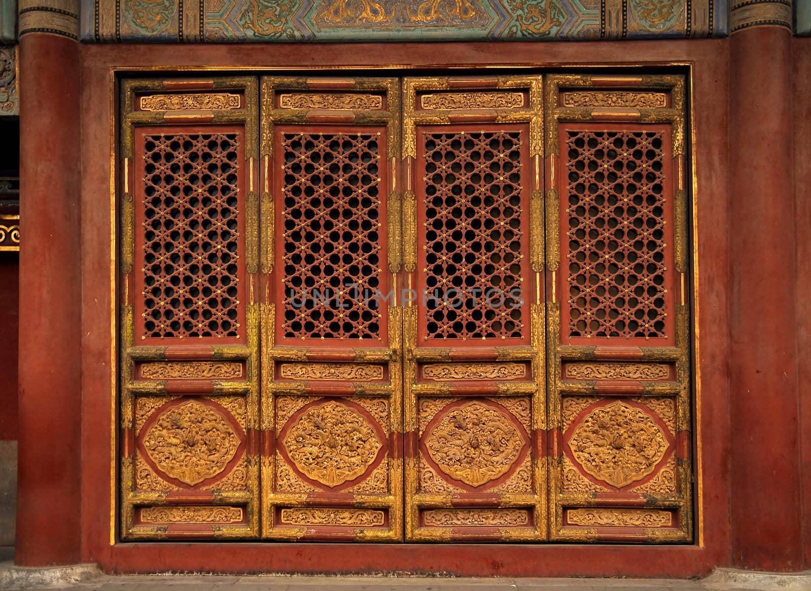 Ancient doors from Forbidden City Royal Pallace in Beijing.