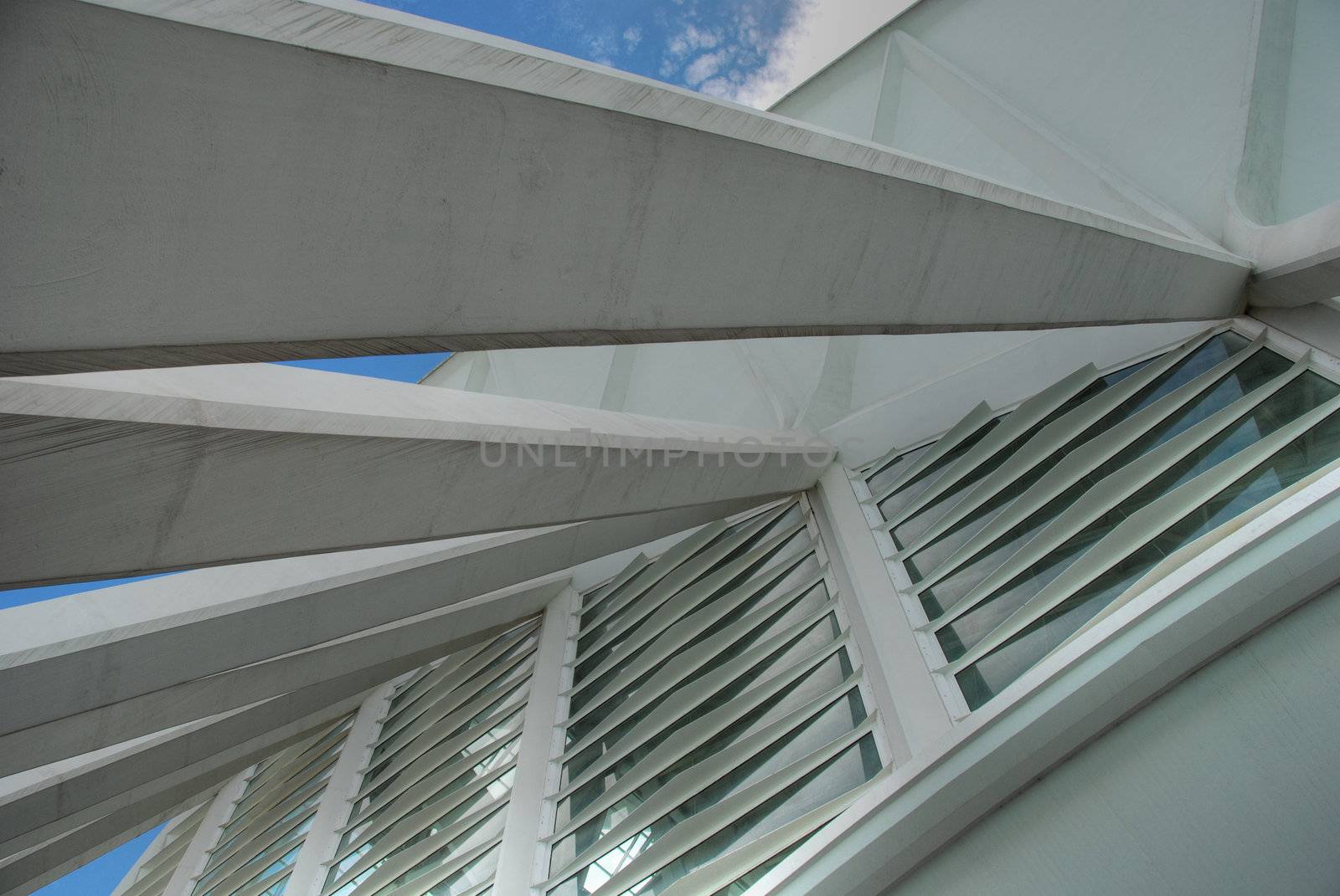 Architecture Detail in la Ciudad de las Artes y las Ciencias near the Port of Valencia