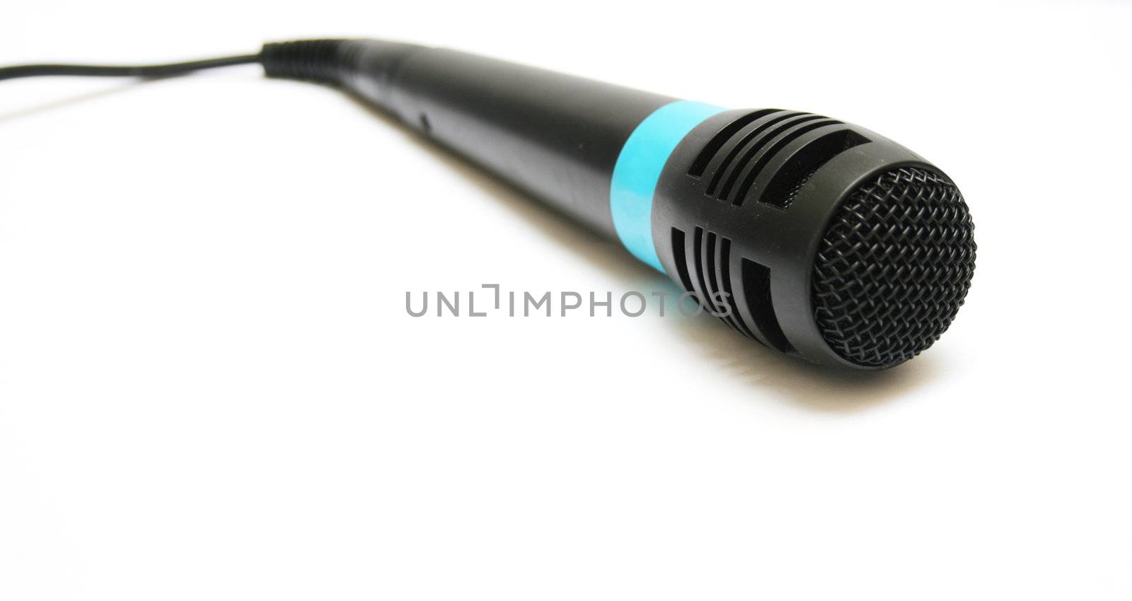 black mictophone isolated on a white background 