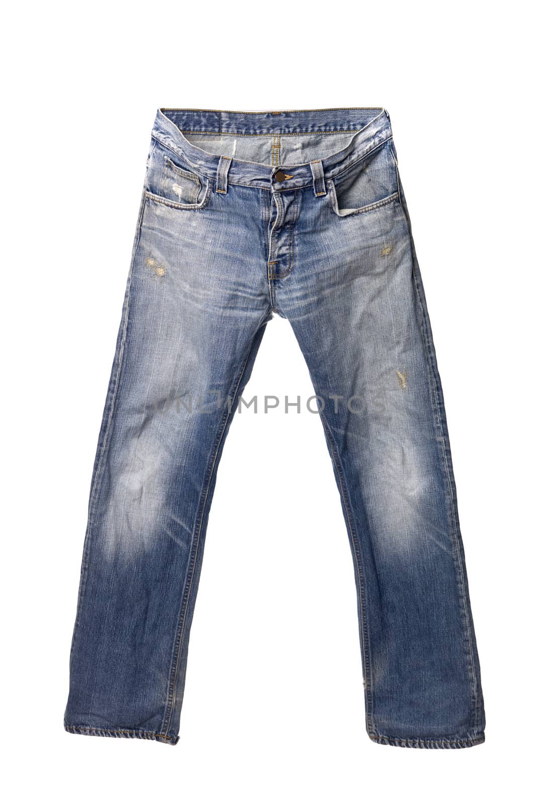 Blue jeans isolated on white background