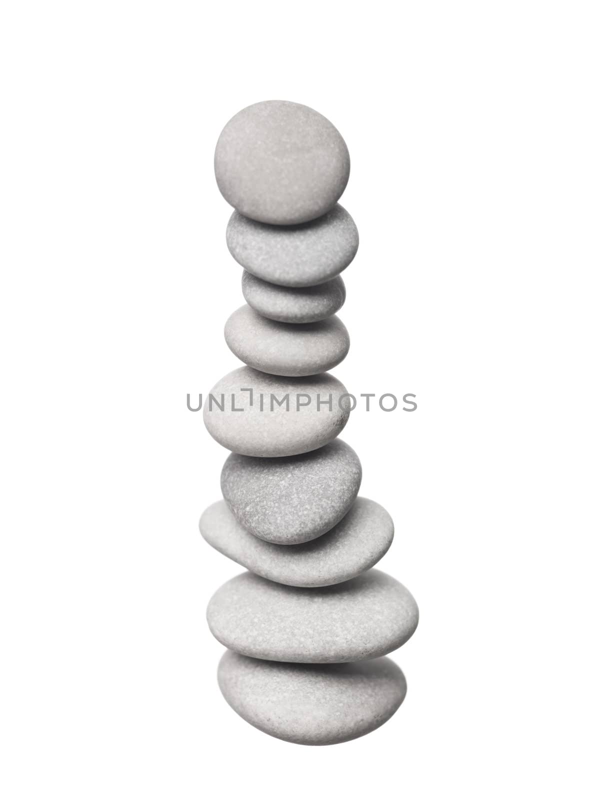 Stacked stones isolated on white background