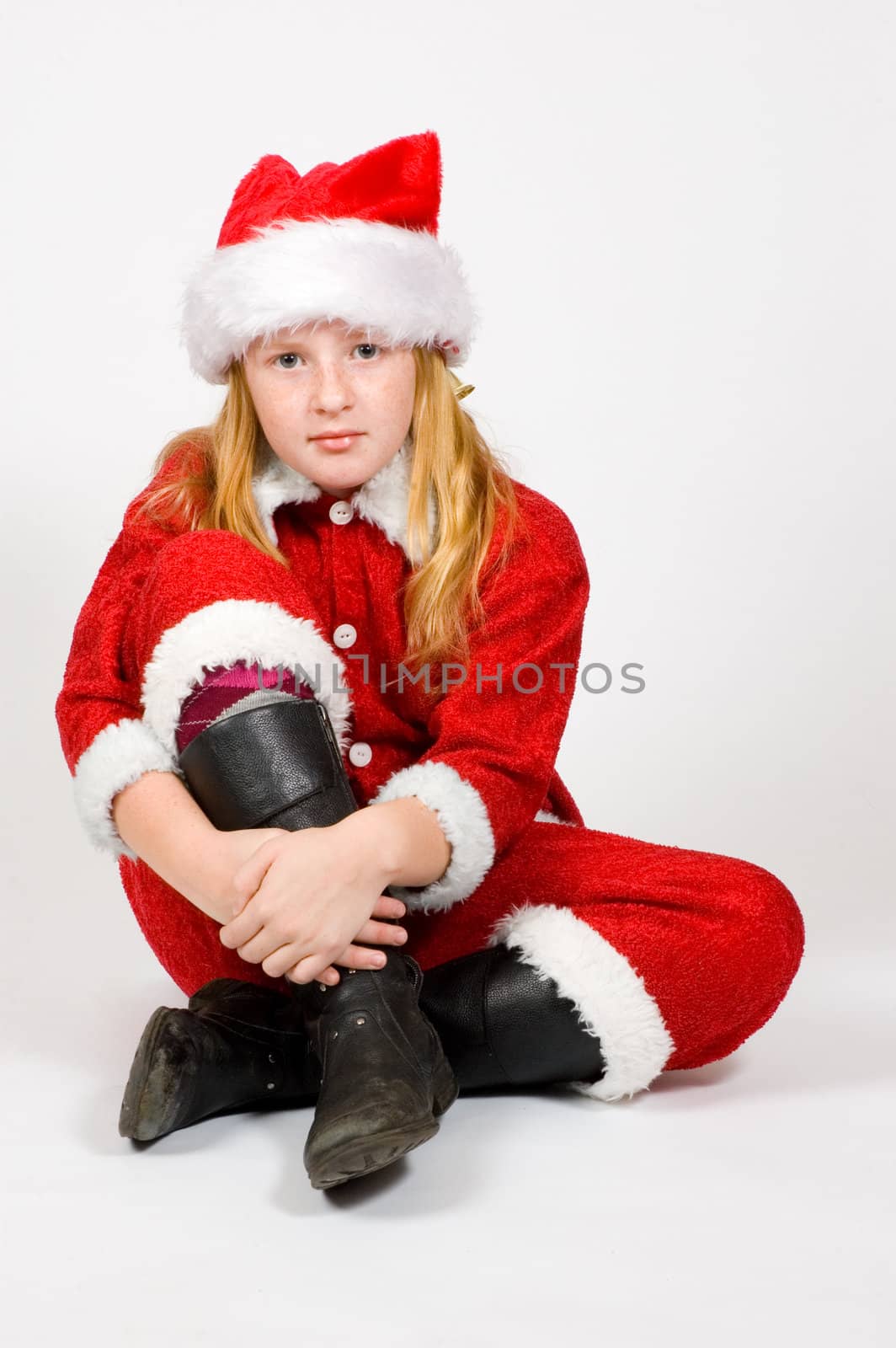 little girl dressed as santa by ladyminnie