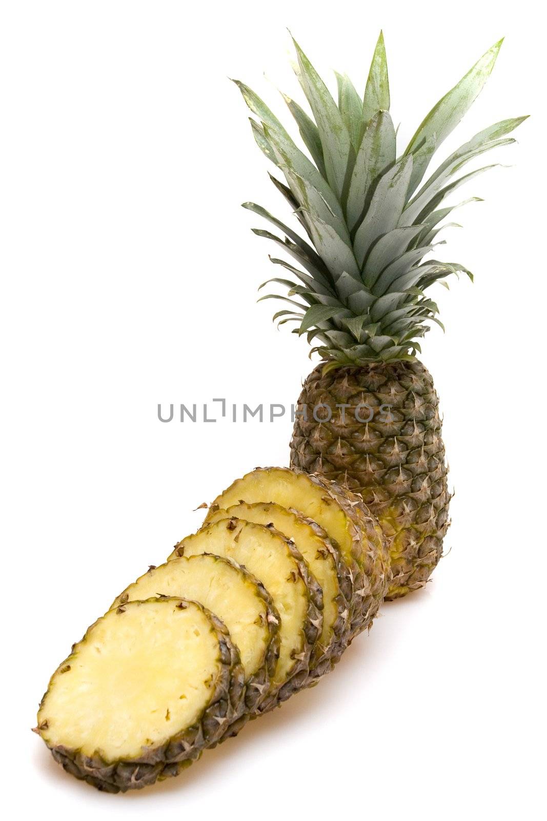 Tropical and juicy fruit on white background
