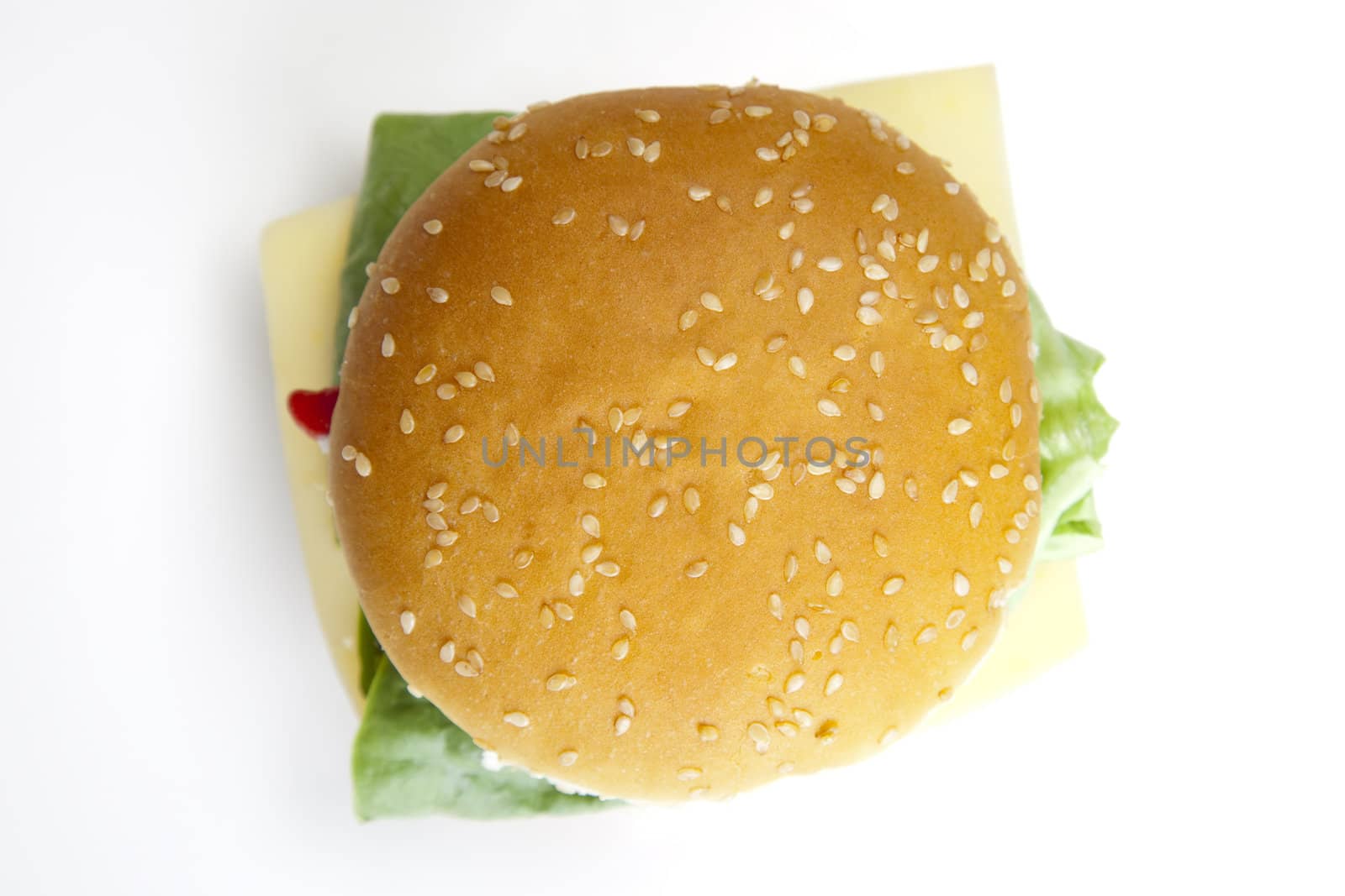 Delicious juicy hamburgery goodness with lettuce, tomato, cheese and ketchup