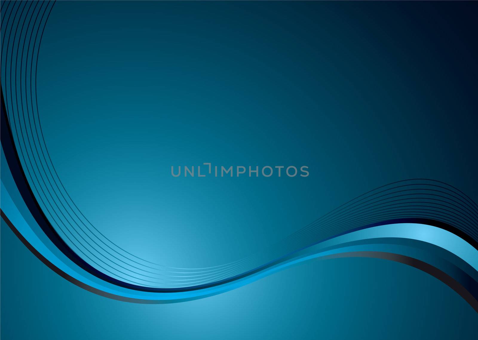Abstract blue and black wave background with copyspace and pattern