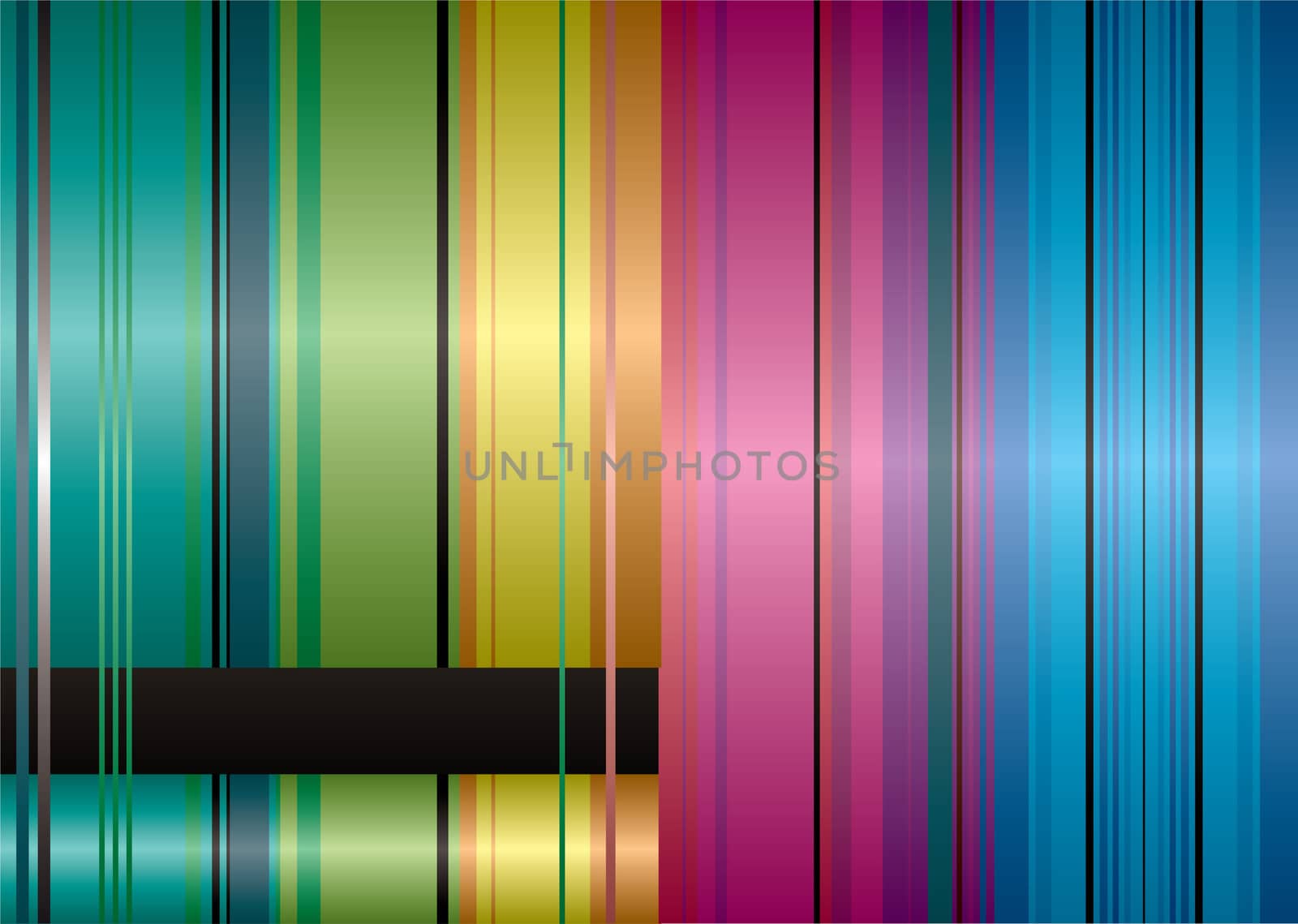 Brightly coloured ribbon inspired abstract striped background with copyspace