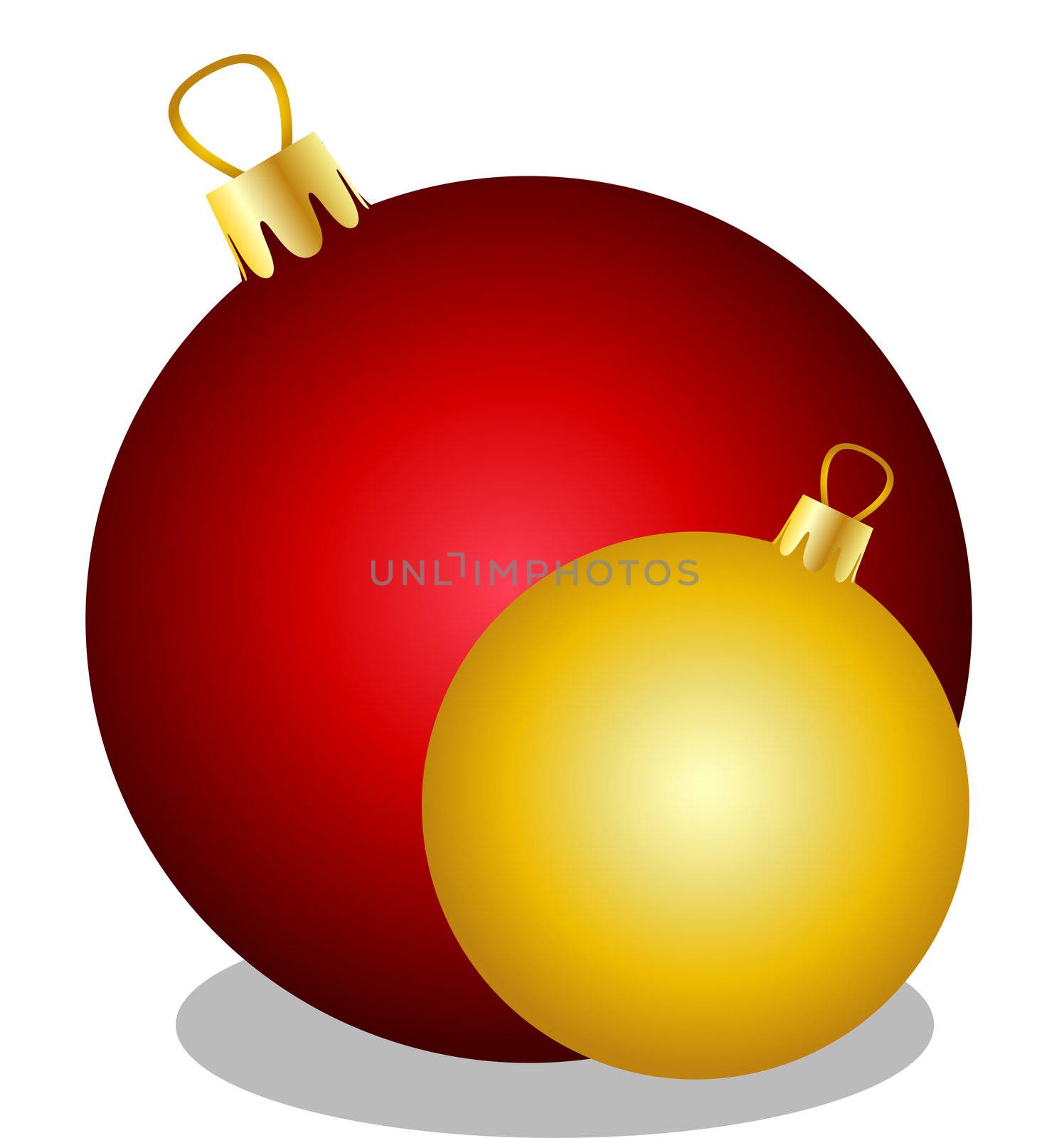 red and golden christmas balls by peromarketing