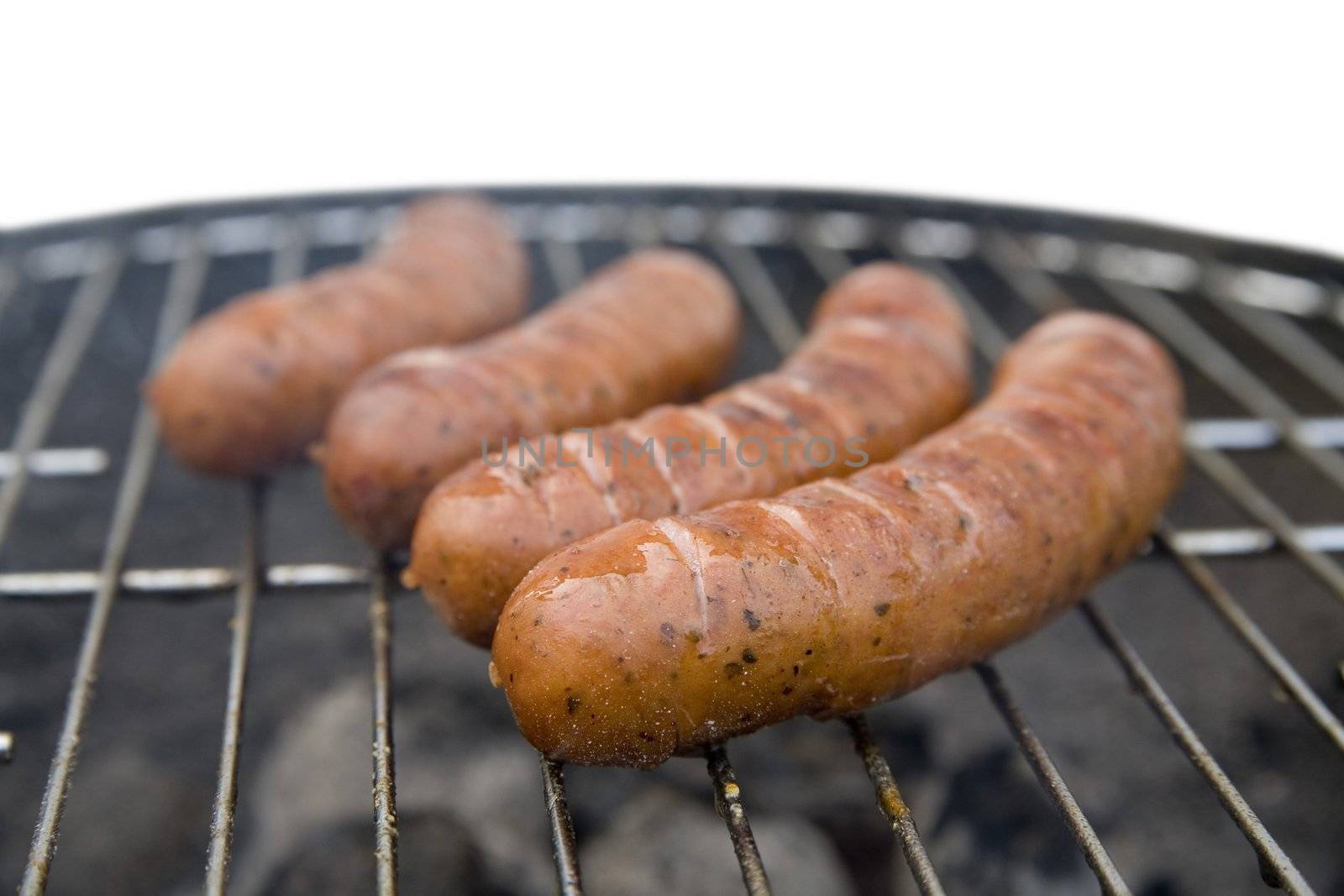 tasty sausages on the summer grill party