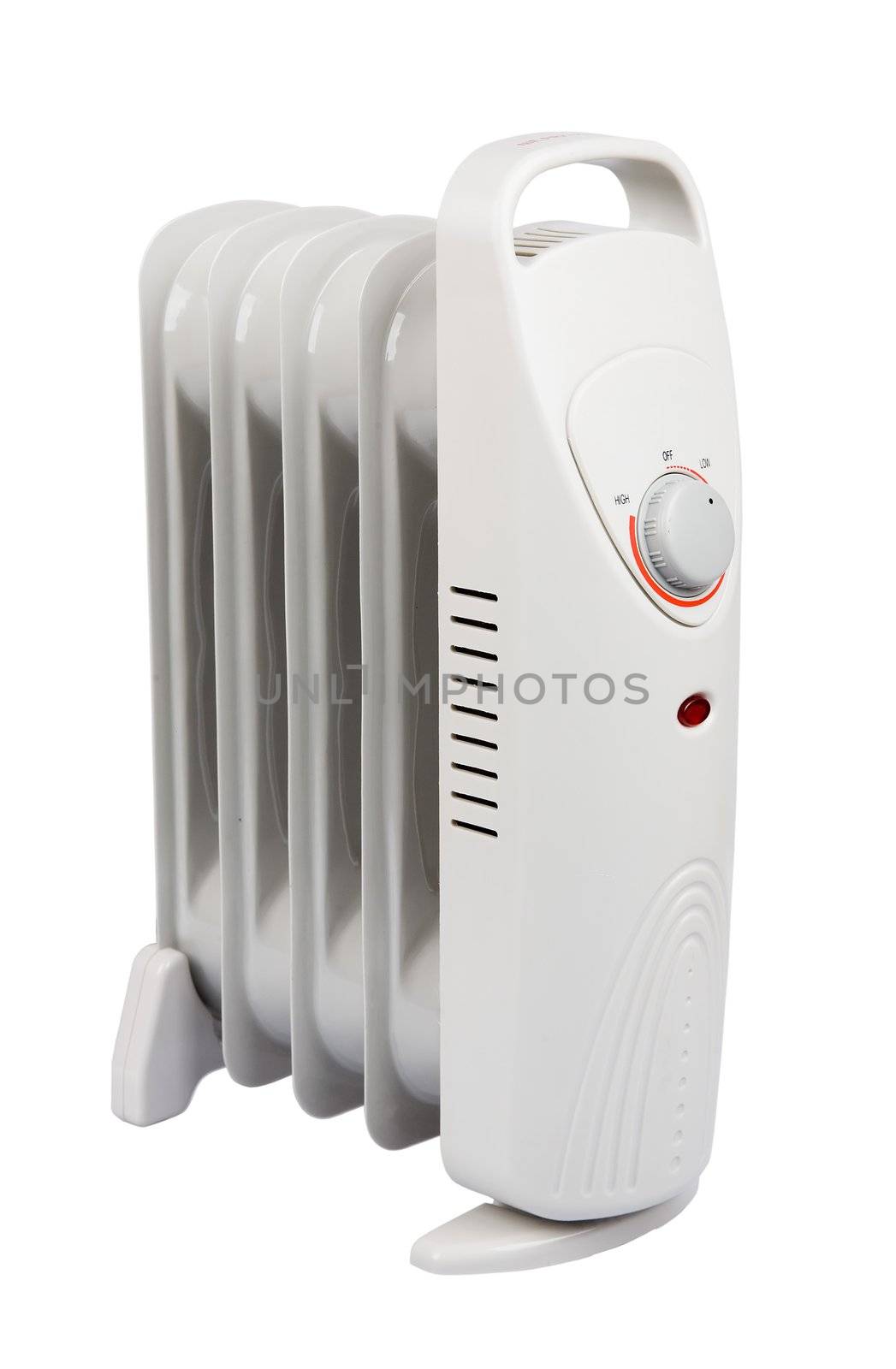 small electric heater isolated on white background with clipping path