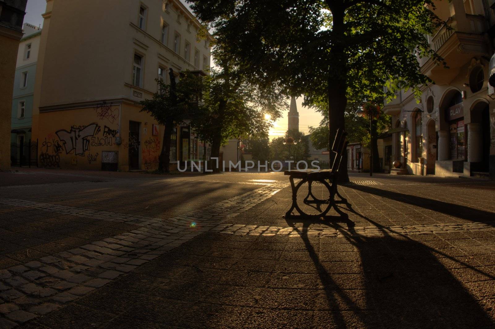 sunset in the Polish town of tourism - Sopot