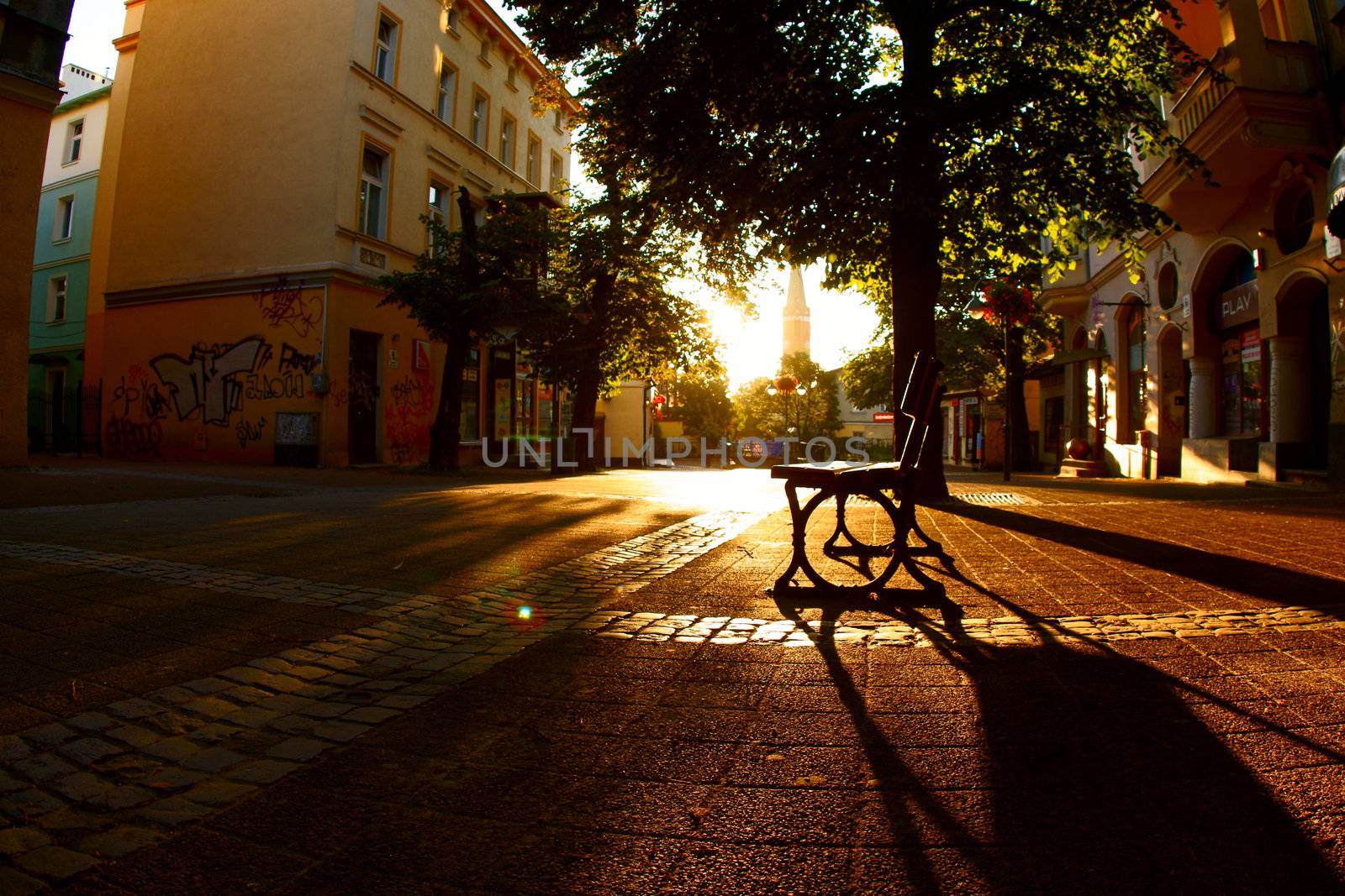 sunset in the Polish town of tourism - Sopot