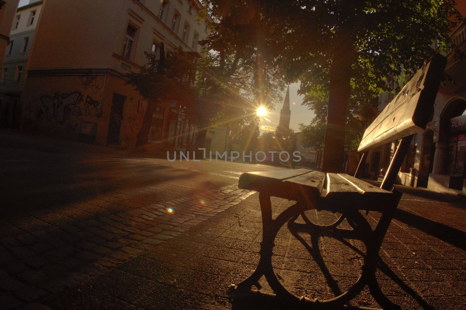 sunset in the Polish town of tourism - Sopot