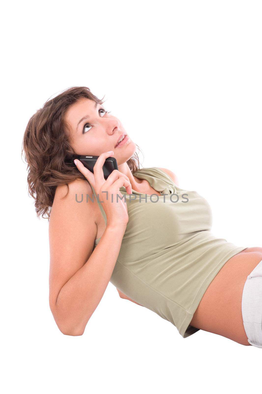 Attractive girl speaking on mobile phone