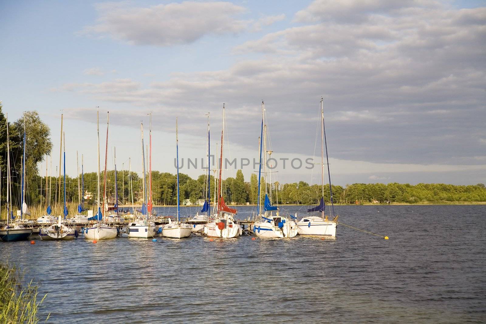 a small harbour on one of polish lakes