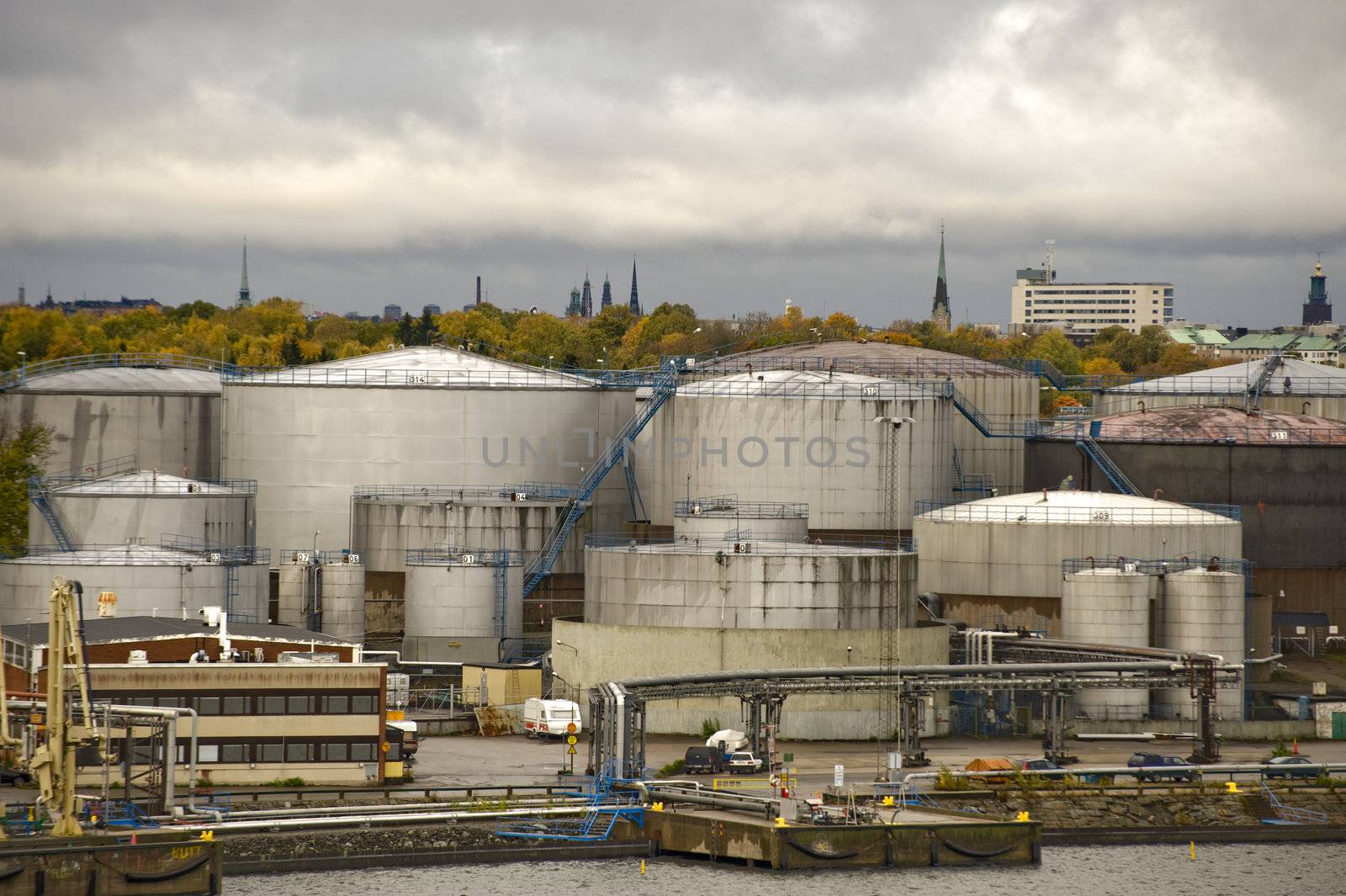 Oil tanks storage in the Stocholm port
