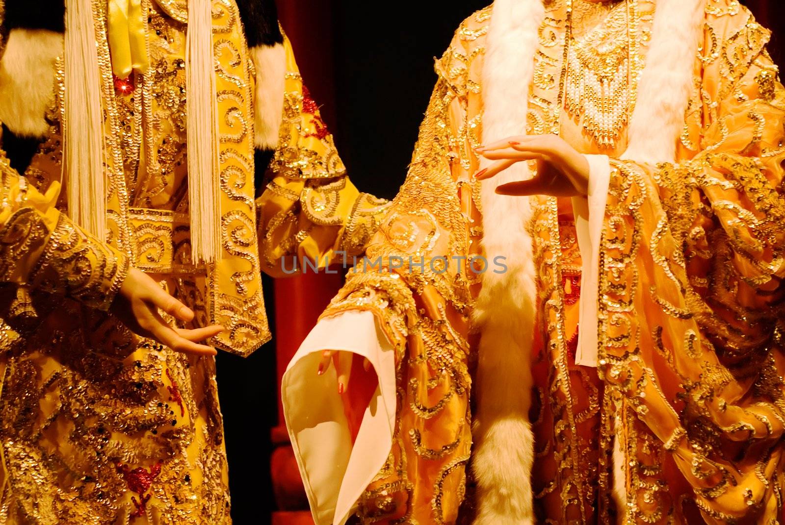Here are hands detail of Chinese opera.