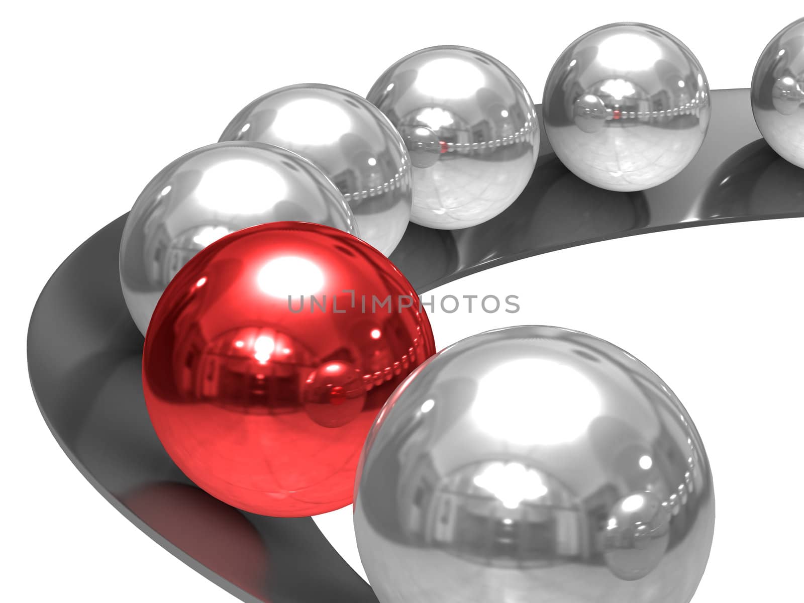 Conceptual image of leadership. Isolated 3D image.