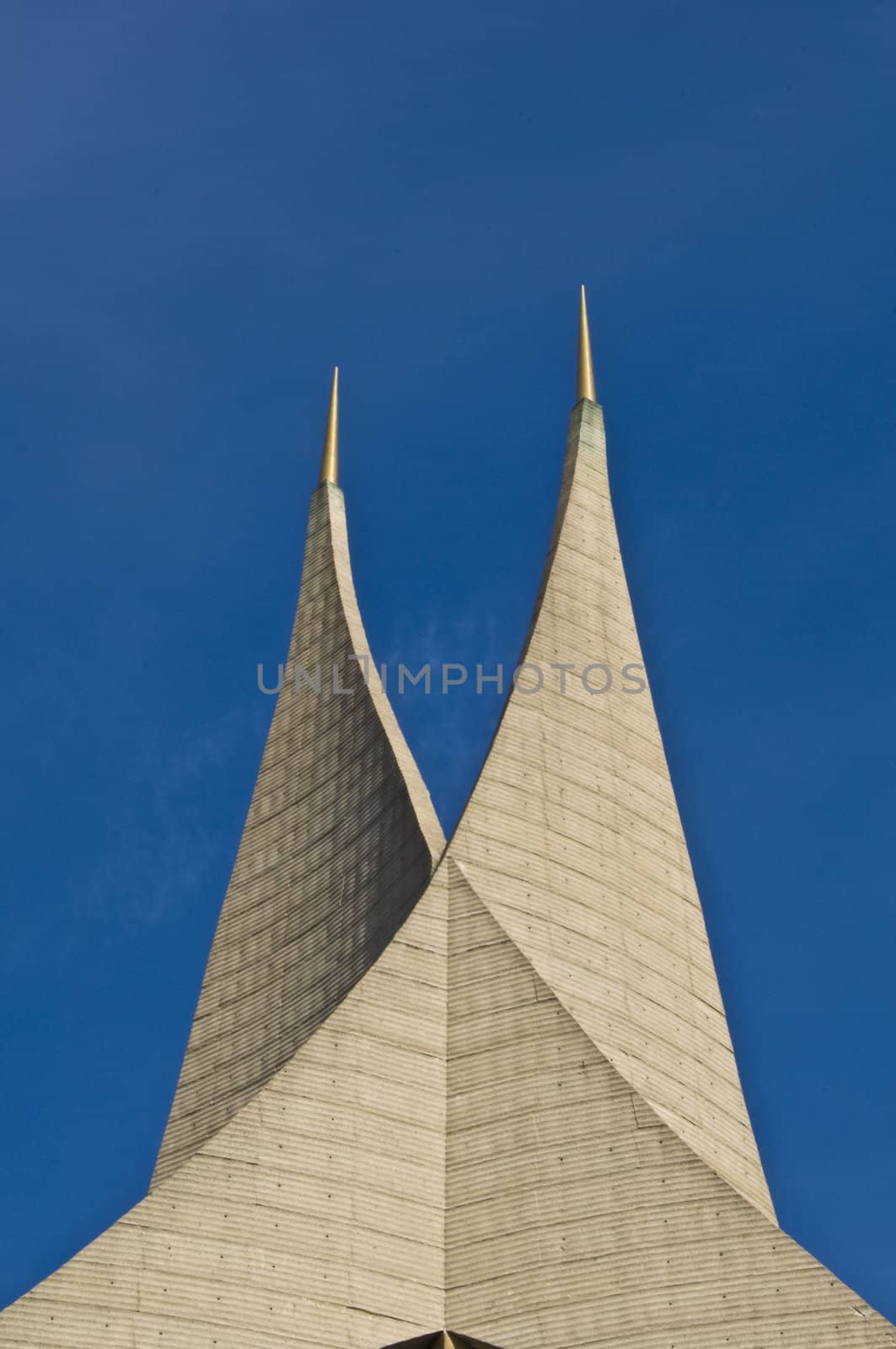 detail of the modern architecture of the Emmaus monastery