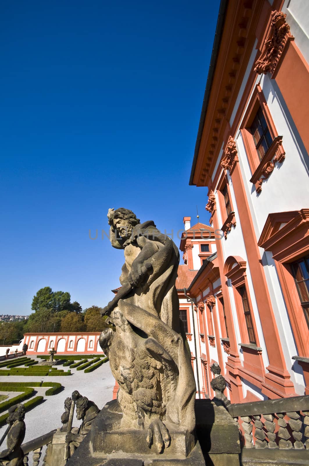 old feudal palace Troja in a suburb of Prague