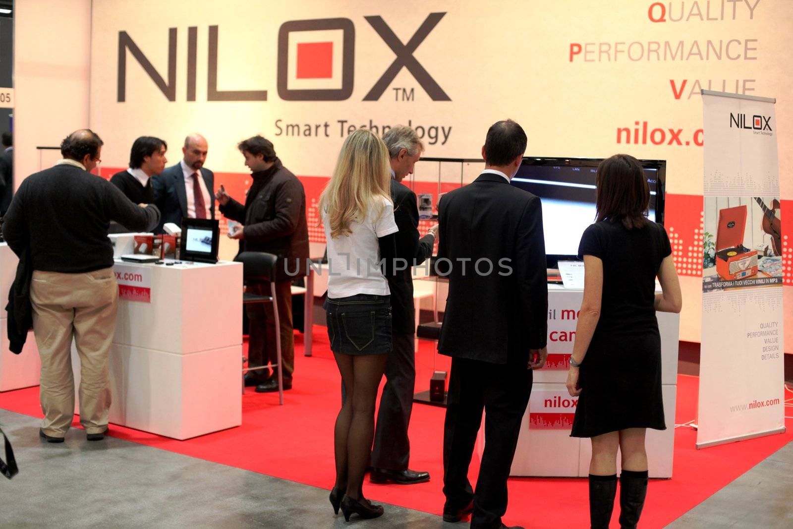 Business meeting at Smau, national fair of business intelligence and information technology October 21, 2009 in Milan, Italy.