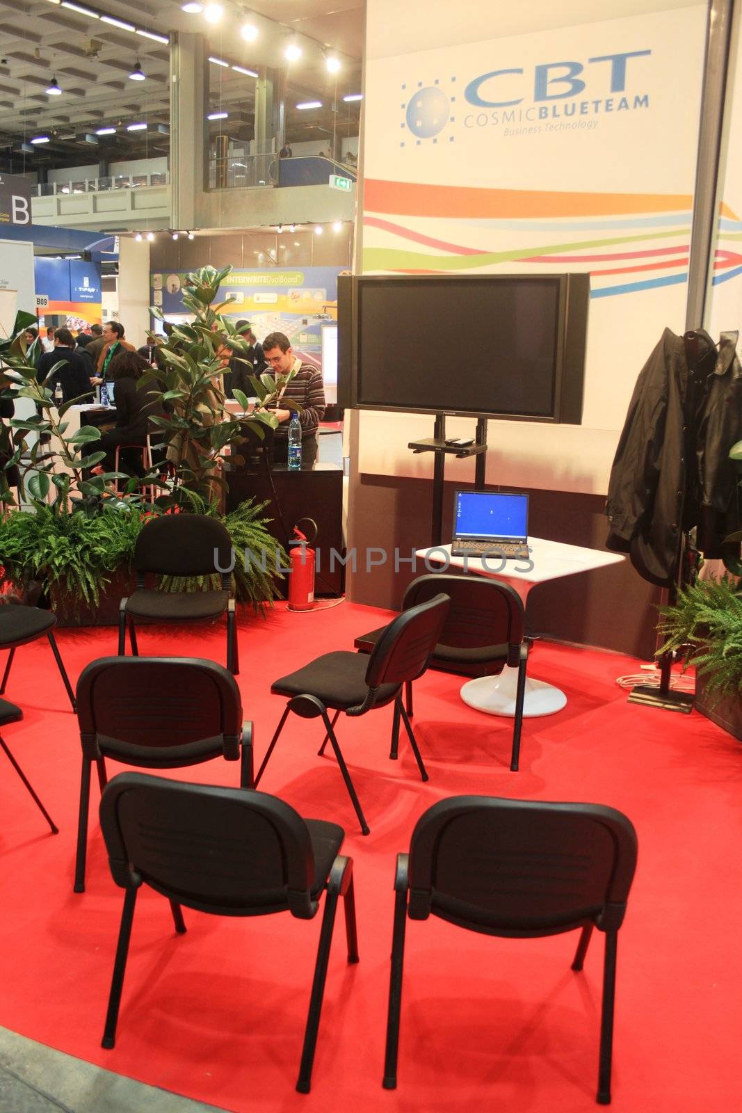 Meeting area area at Smau, national fair of business intelligence and information technology October 21, 2009 in Milan, Italy.