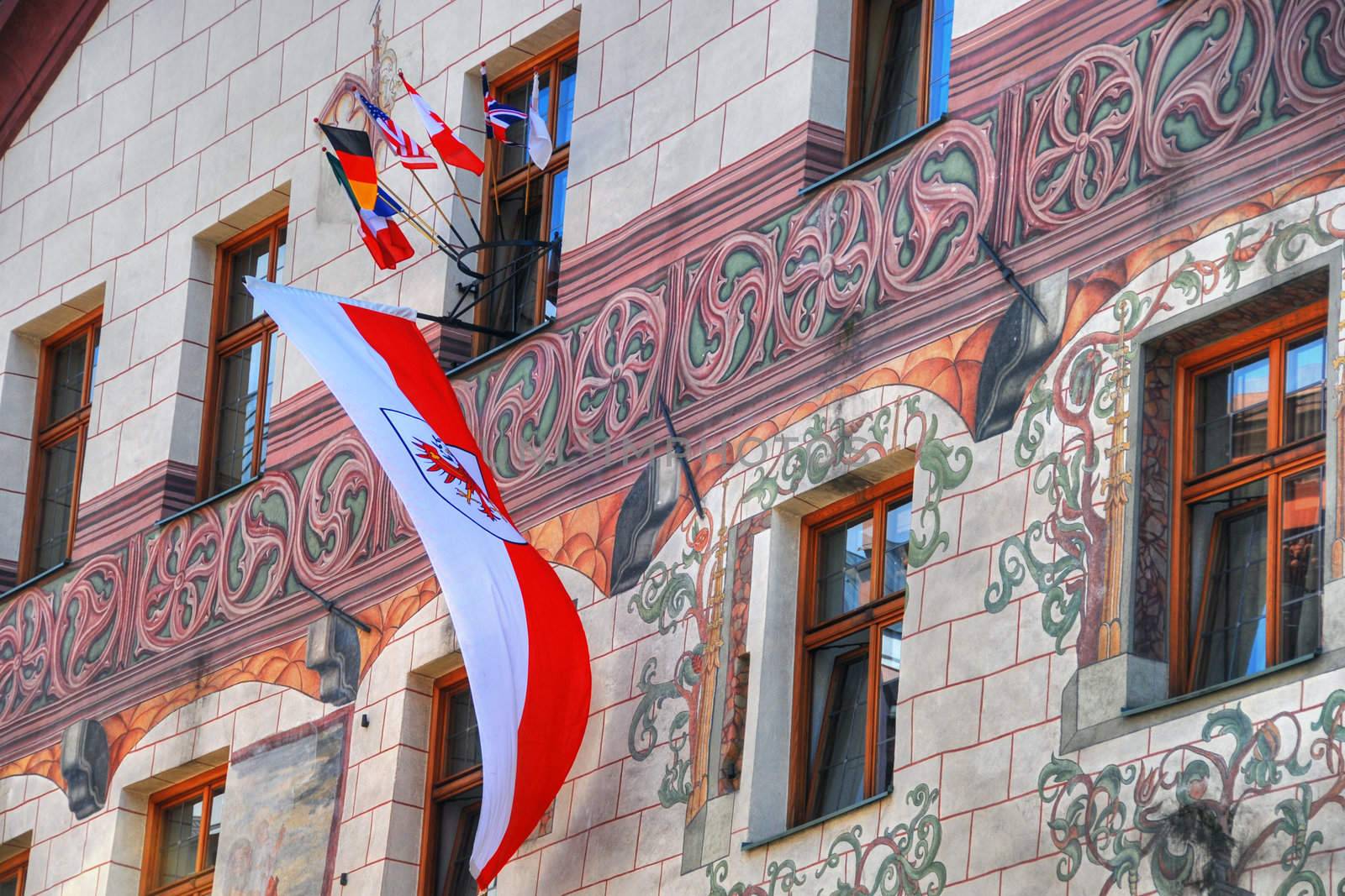 Facade of a Innsbruck building in Austria