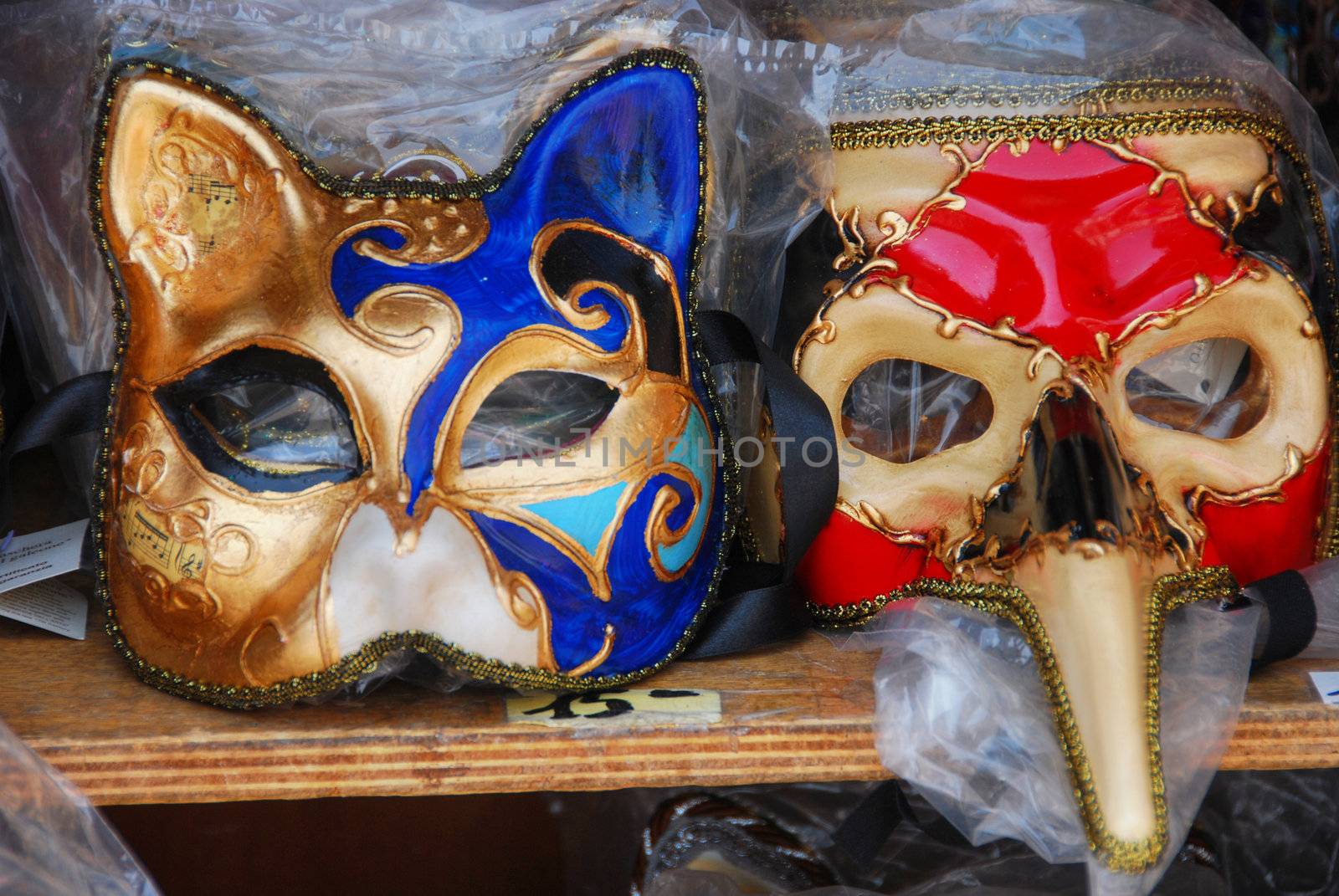 Venice Masks exposed in a market