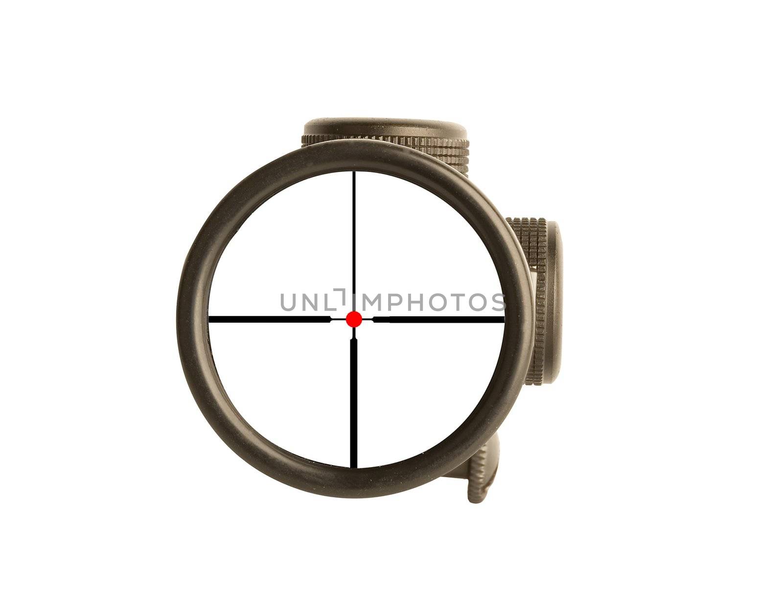 Image of a rifle scope sight used for aiming with a weapon