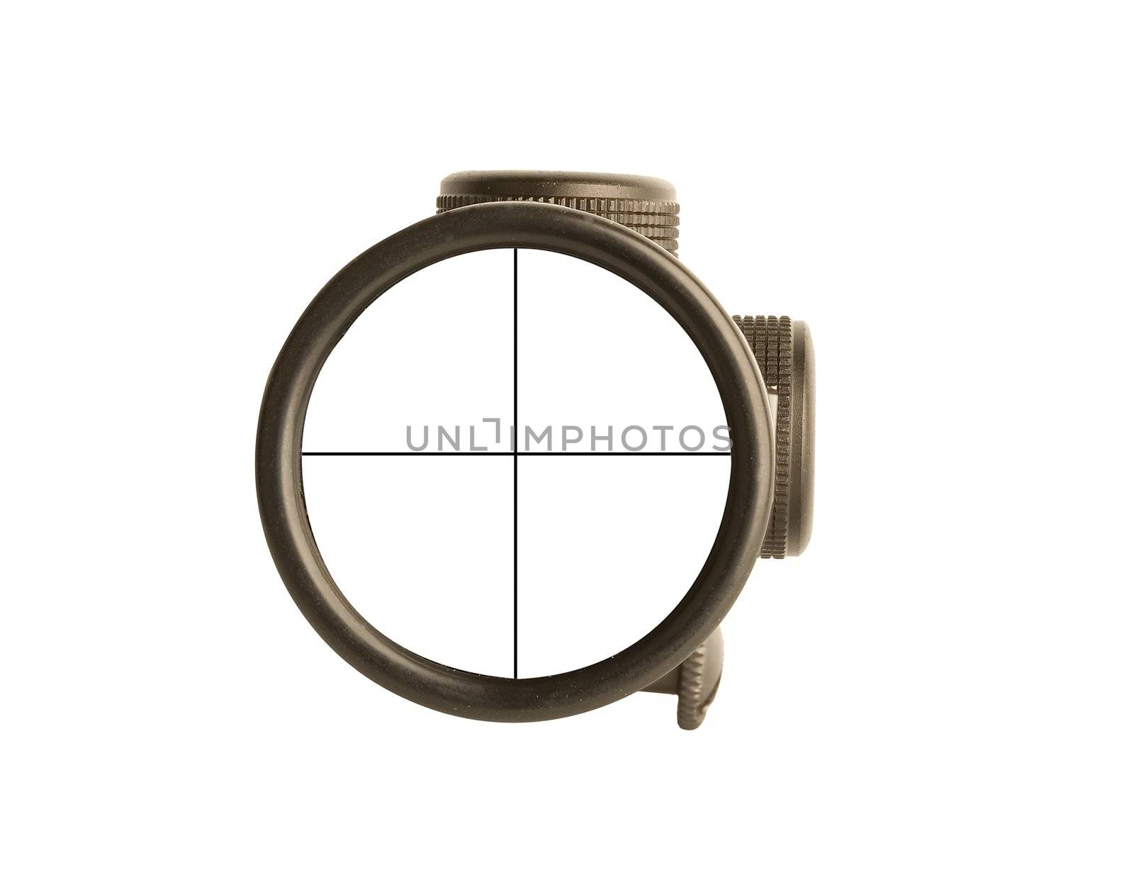 Image of a rifle scope sight used for aiming with a weapon