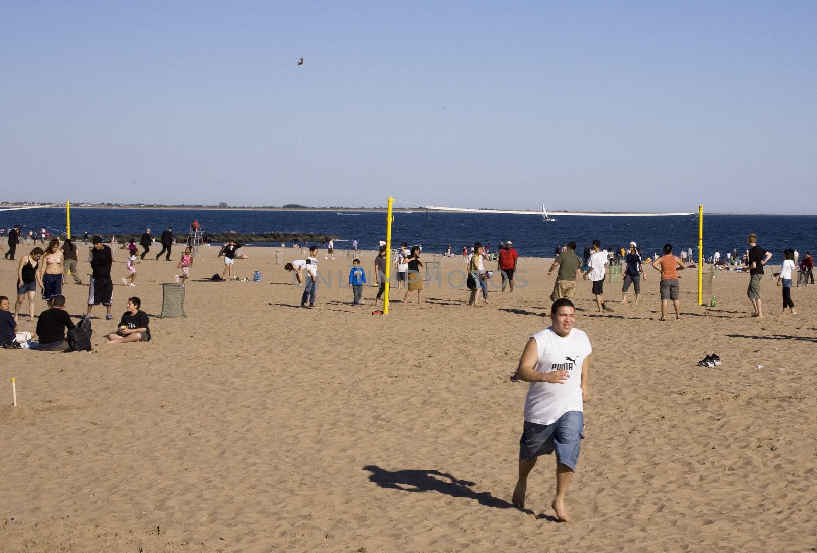 Volleyball at Coney Island Beach on Memorial Day weekend 2008.