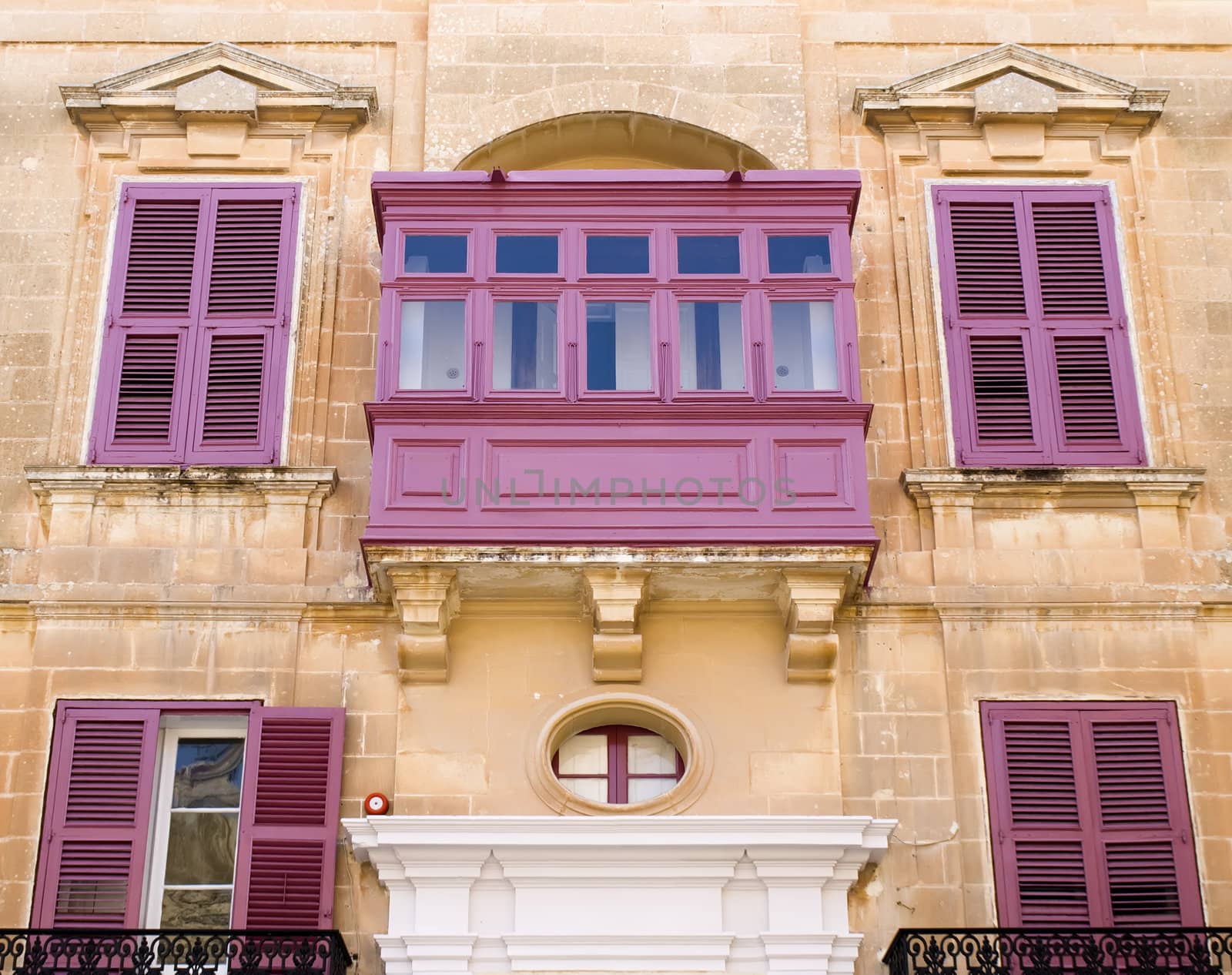 A medieval small palace in traditional baroque style in Mdina on the island of Malta