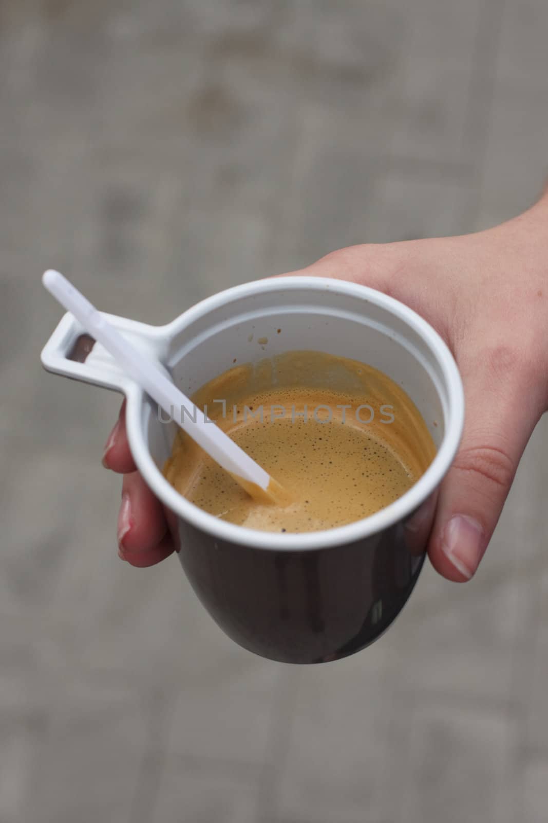 Coffee, cup, spoon, hand, fingers