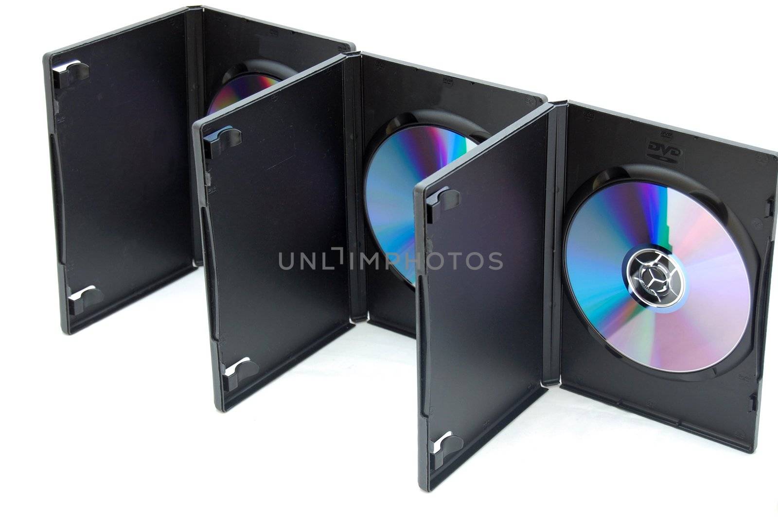 dvd cases isolated on the white background
