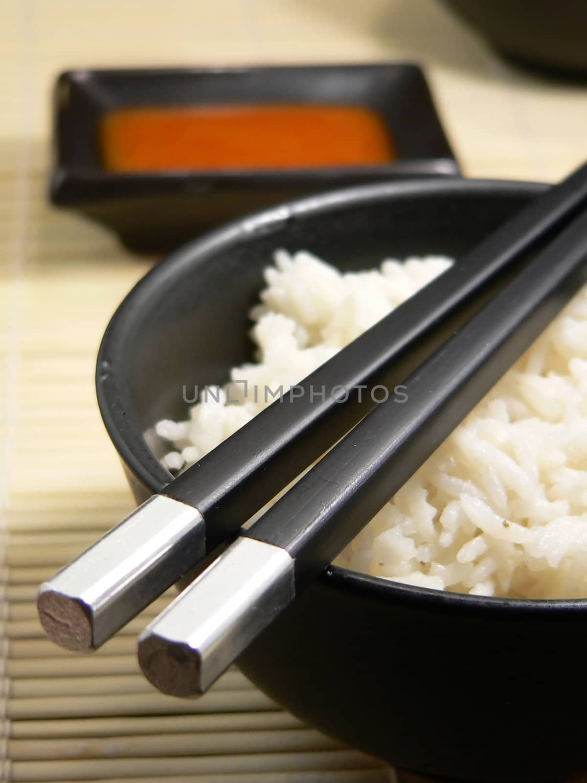 rice with chinese chopsticks