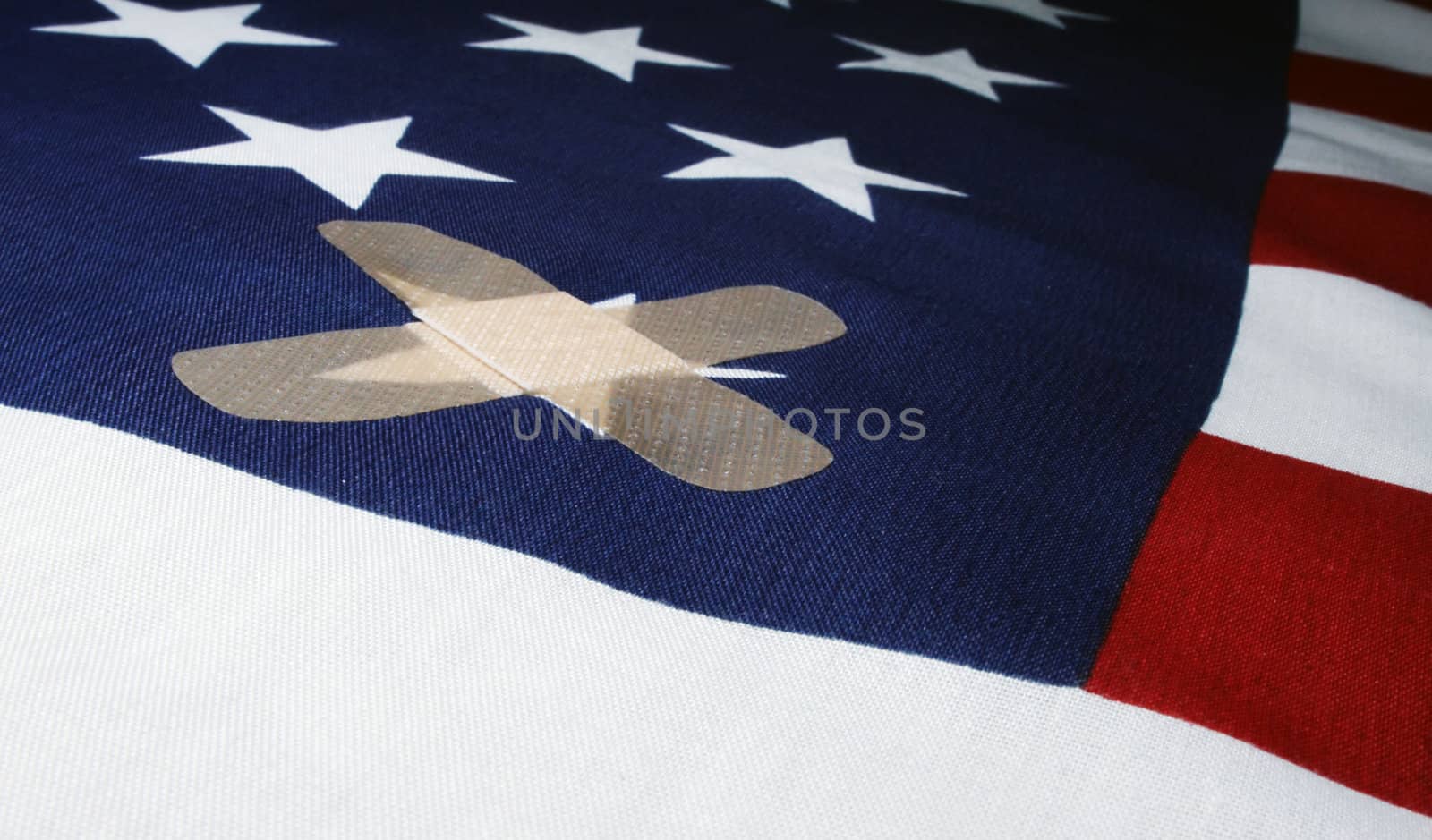 Flag with bandages over star