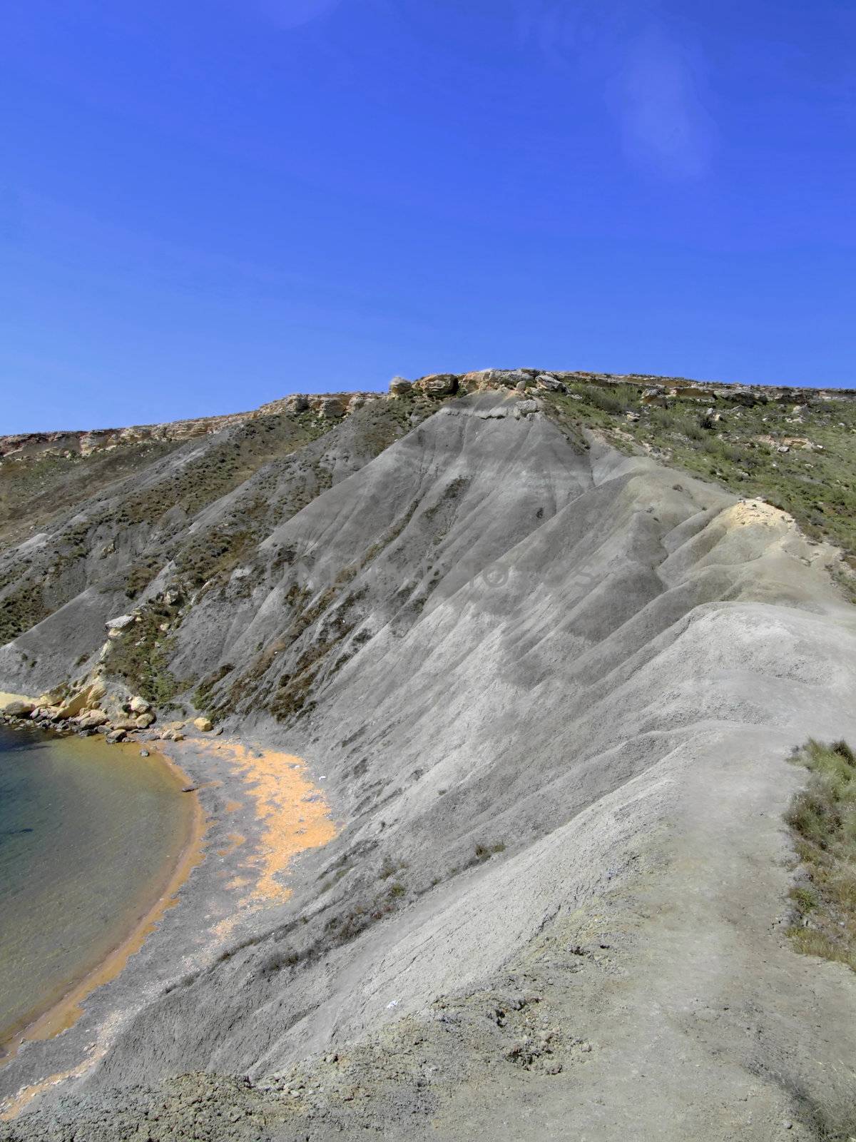 Unique clay dunes in the island of Malta, Mediterranean Sea