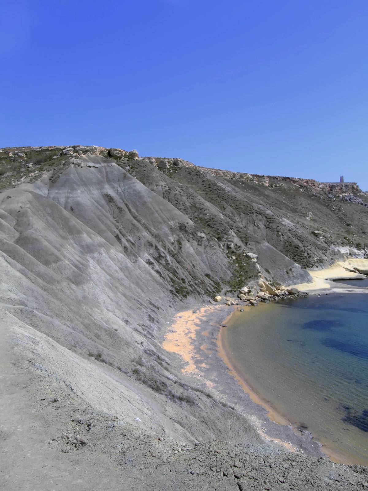 Unique clay dunes in the island of Malta, Mediterranean Sea