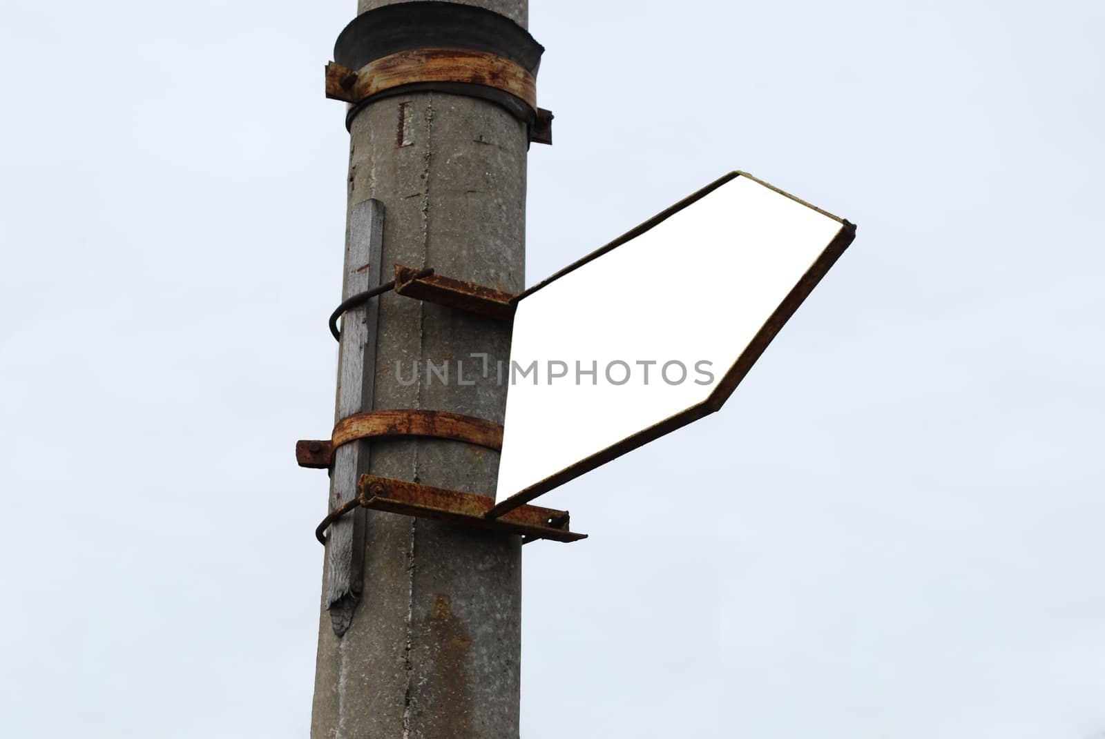 Clear Advertisement Arrow Billboard on Sky Background