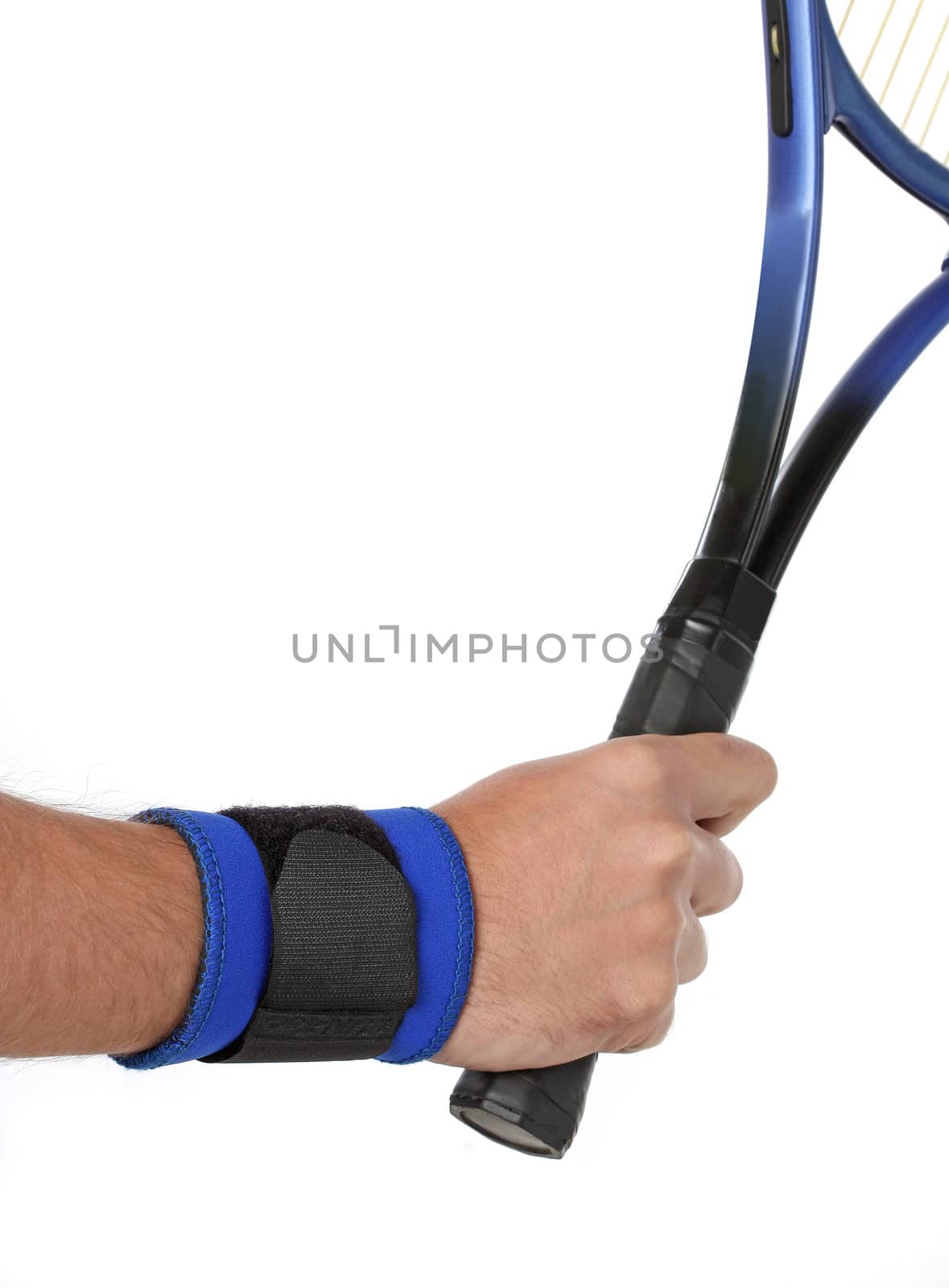 Tennis player wearing a wrist bandage by Erdosain
