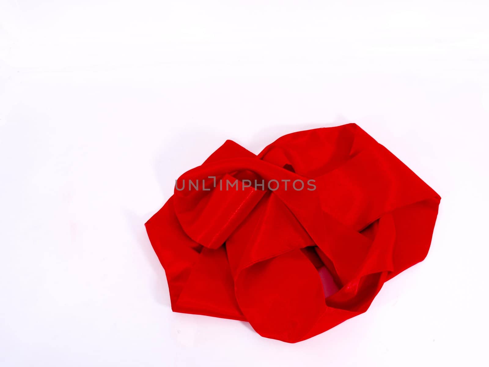 Red Scarf on White Background