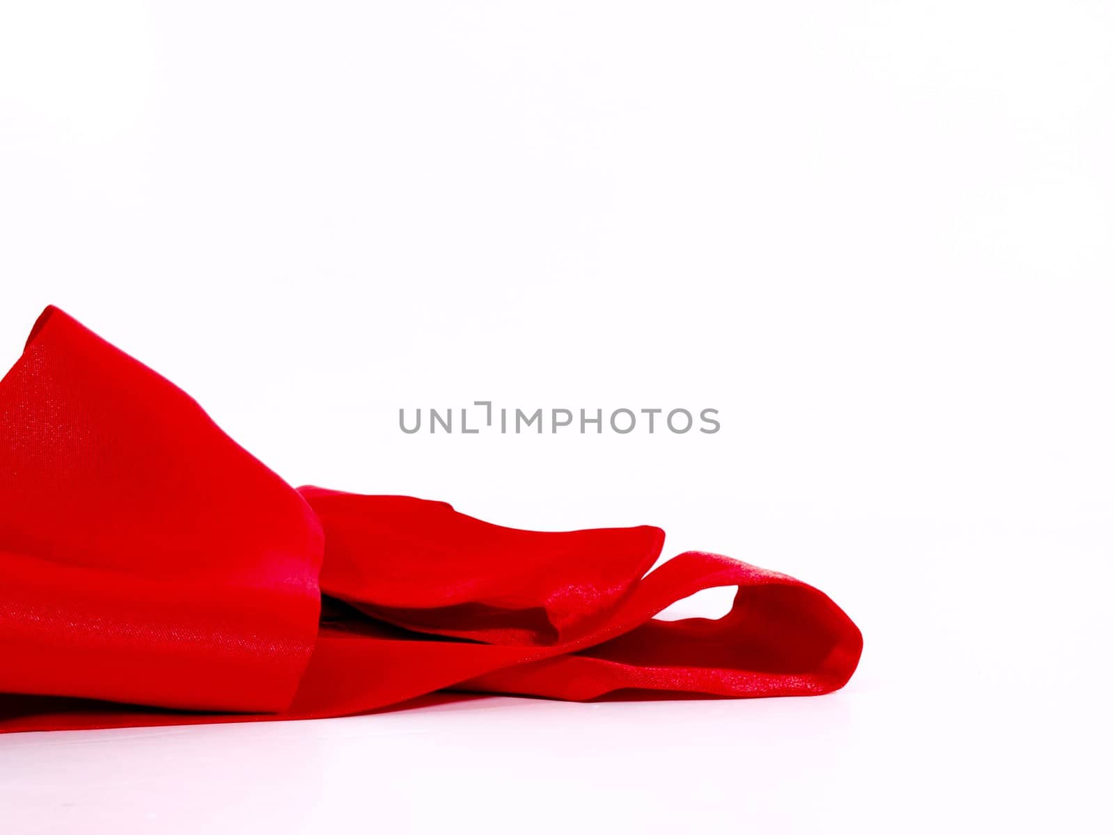 Red Scarf on White Background