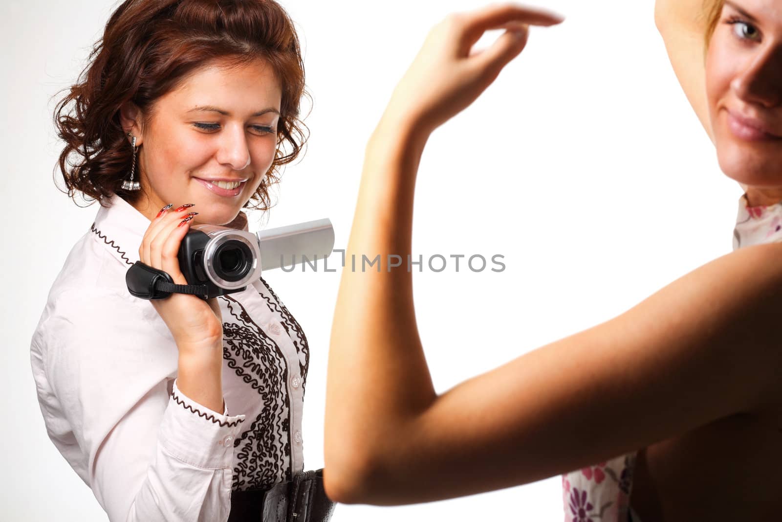 Woman with a video camera